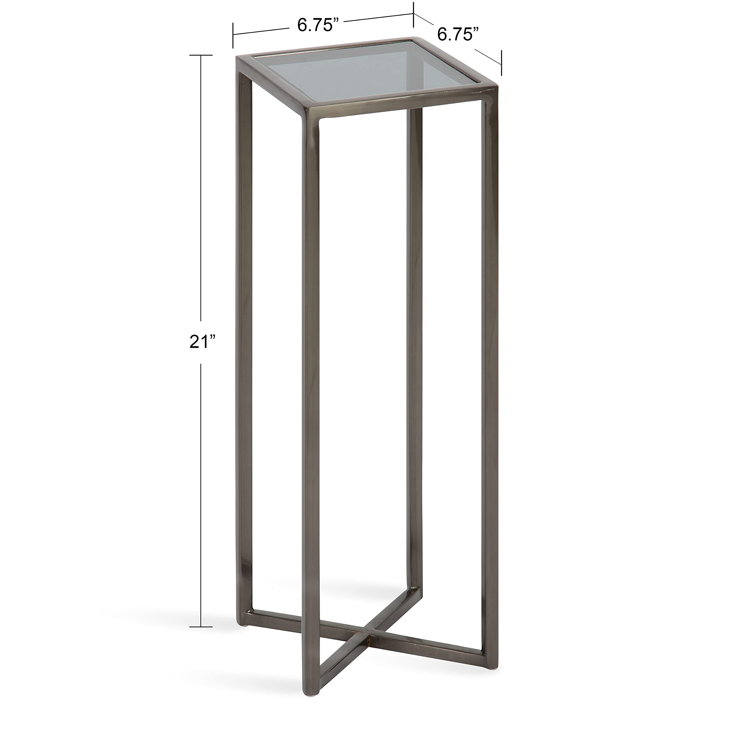 Kate and Laurel Jaspur Modern Drink Table - Gray Glam Accent Table with Storage | Stylish Side Table for Living Room, Bedroom or Office Decor