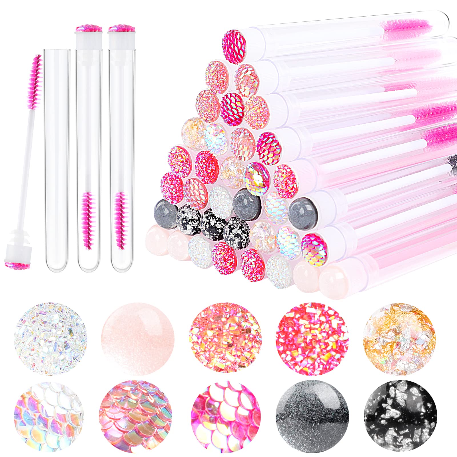 20 Pieces Disposable Mascara Brush Wands with Storage Case - Eyelash Extension Spoolies, Lash Brush Holder for Professional Makeup Artists & DIY Beauty (Perfect for Salon, Home Use & Travel)