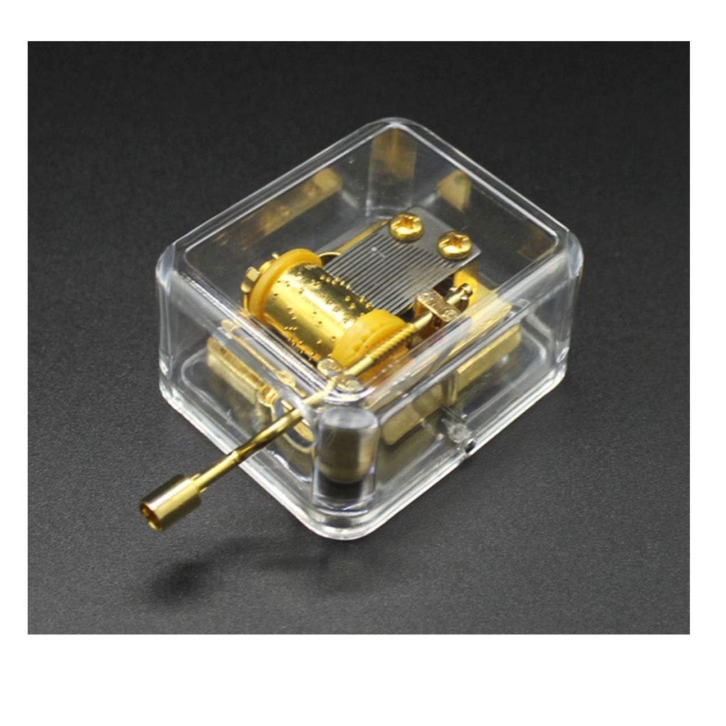 FABAX Transparent Acrylic Hand Crank Music Box - Unique Musical Gift for Kids, Girls & Friends | Perfect Birthday Present | Elegant Home Decor & Romantic Gift Idea