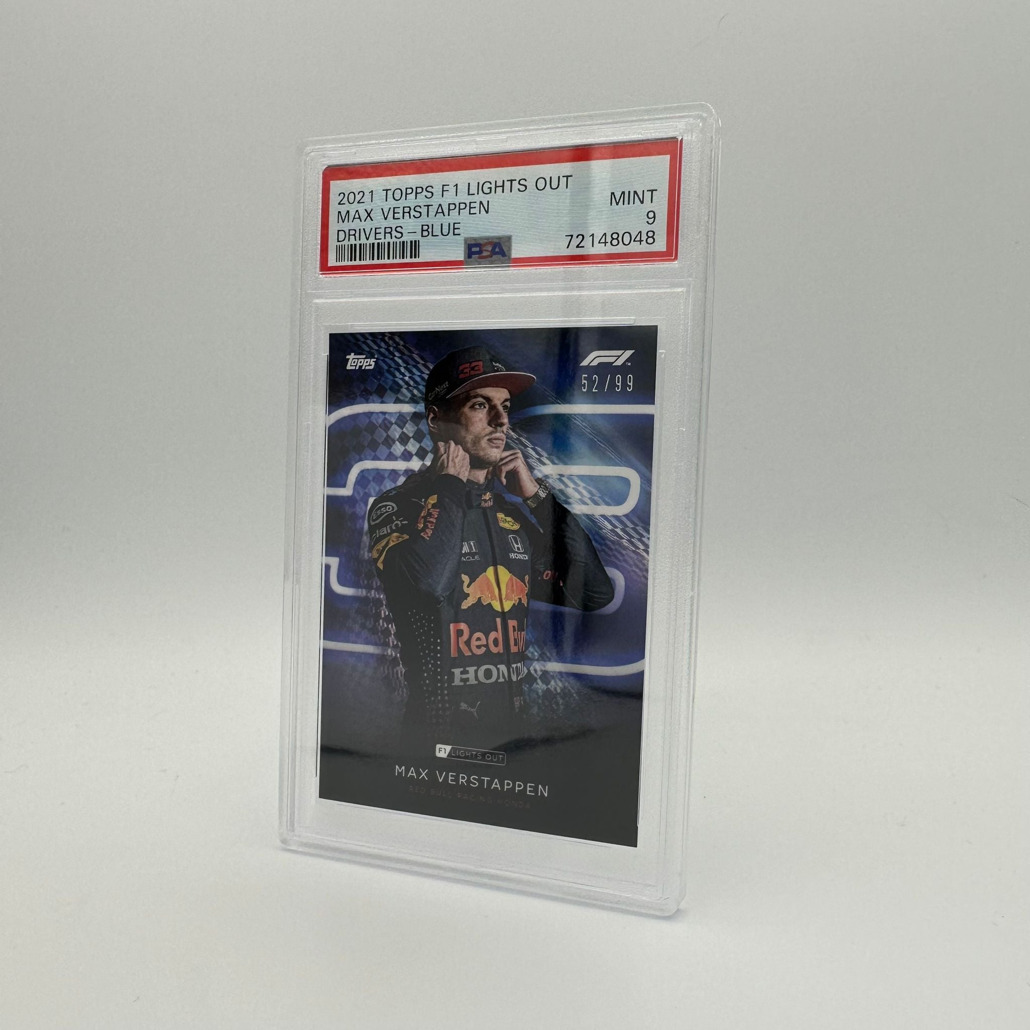 PSA 9 Graded 52/99 Max Verstappen Blue Parallel Racing Card - Perfect for F1 Collectors & Sports Memorabilia Enthusiasts