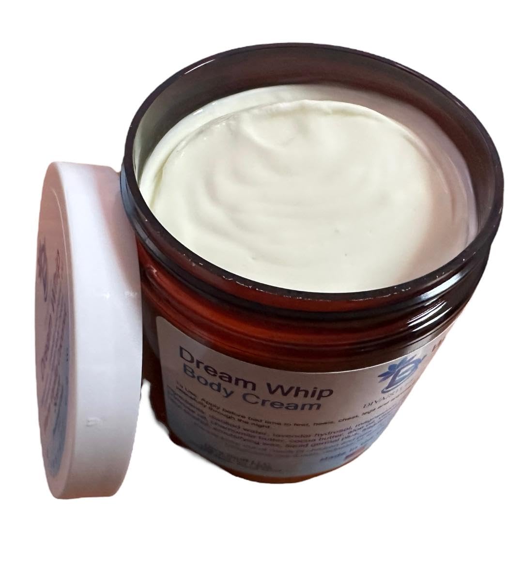 Diva Stuff Dream Whip Warm Vanilla Coconut Scented Body Cream with Magnesium - 8 oz Moisturizing Lotion for Dry Skin | Perfect for Massage, Nighttime Hydration & Self-Care Rituals