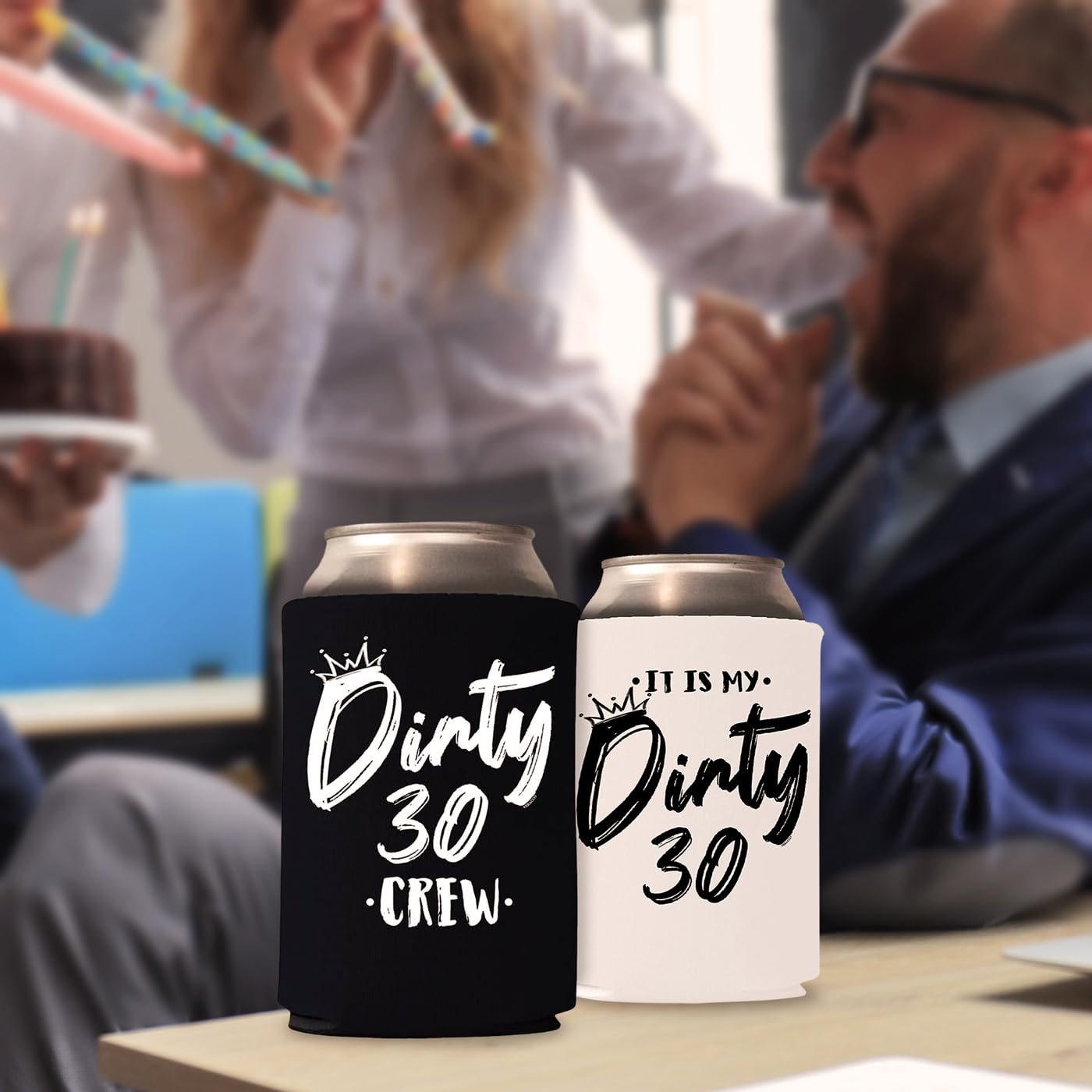 Dirty 30 Birthday Party Supplies - 30th Birthday Decorations, Koozie Holders & Crew Gifts for Women & Men | Perfect for 30th Birthday Celebrations, Bachelorette Parties & Themed Events