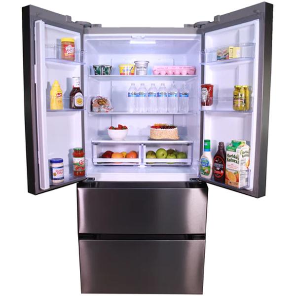 Avanti 33 Inch 18.0 cu ft Freestanding French Door Refrigerator with Frost-Free Technology - Energy Efficient 4-Door Fridge for Kitchen, Home, Office & Restaurant Use (Model FFFDD18L3S)