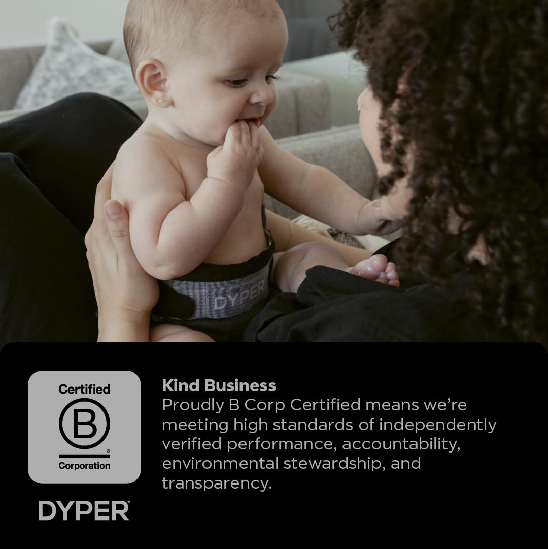 DYPER Charcoal Enhanced Diapers - Plant-Based Baby Diapers for Sensitive Skin | Hypoallergenic & Eco-Friendly | Size 1 (240 Count) | Day & Overnight Protection | Perfect for Newborns & Active Babies