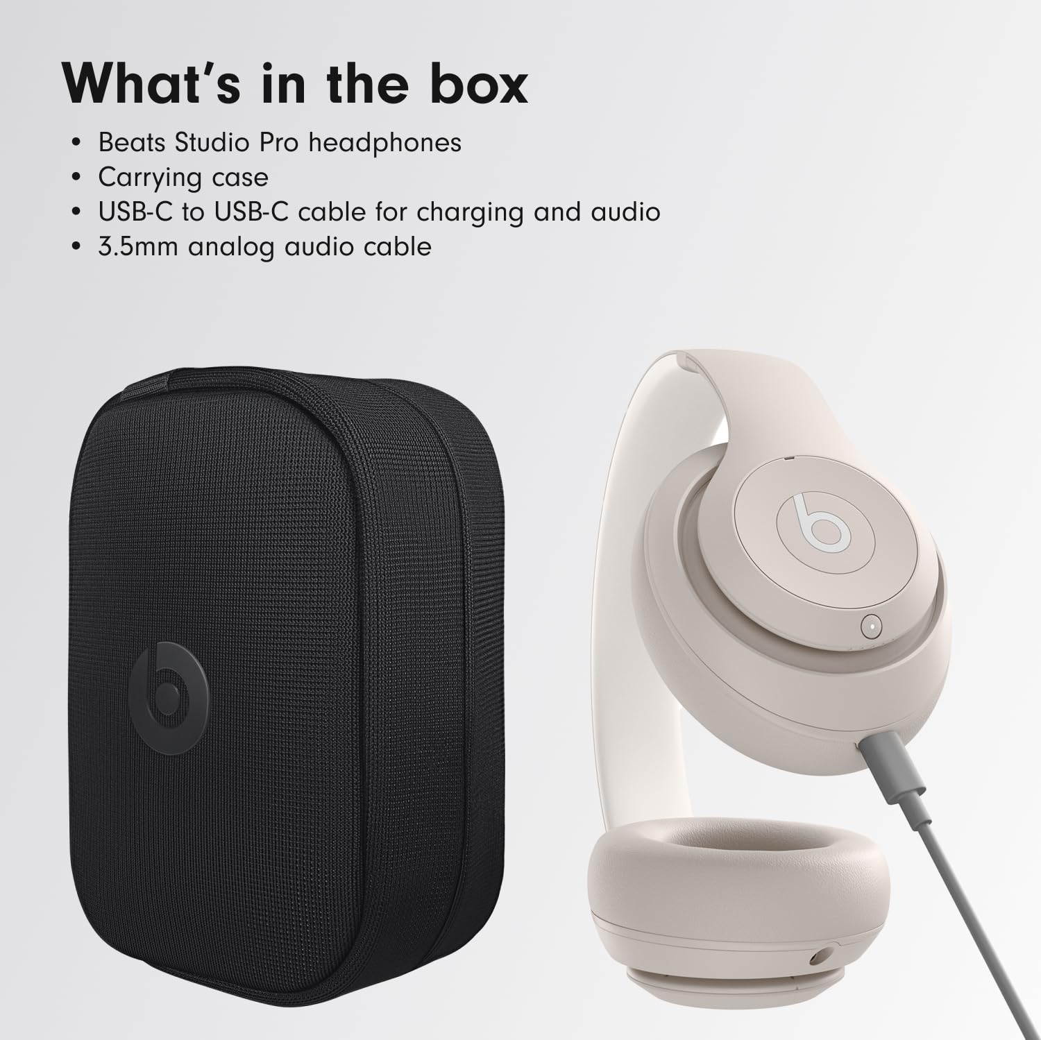 Beats Studio Pro Wireless Bluetooth Noise Cancelling Headphones with Personalized Spatial Audio | USB-C Lossless Sound | 40-Hour Battery | Compatible with Apple & Android (Sandstone) - Perfect for Travel, Workouts & Home Entertainment