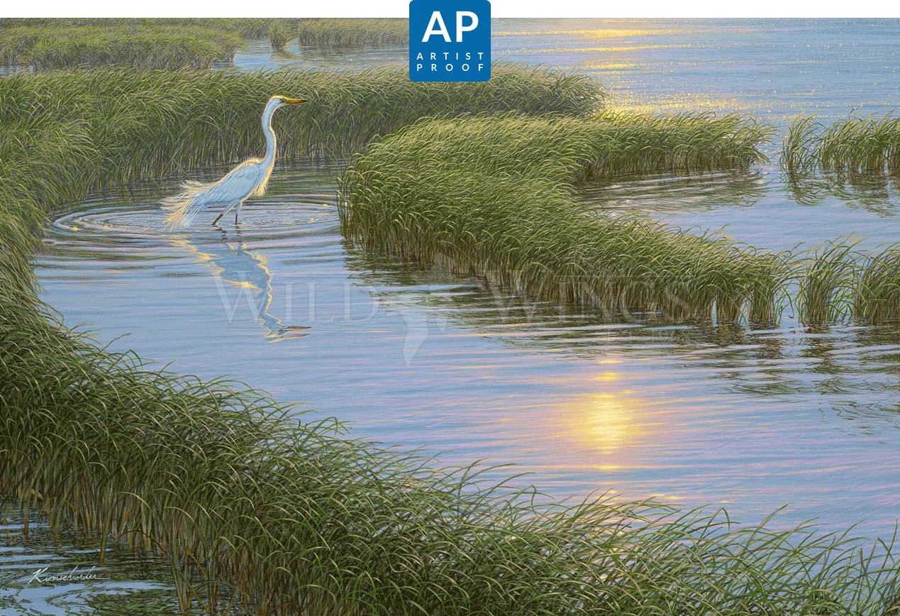 Evening Solitude - White Egret Artist Proof Edition (AP) | Limited Edition Art Print | Perfect for Home Decor, Office Wall Art & Gift Giving