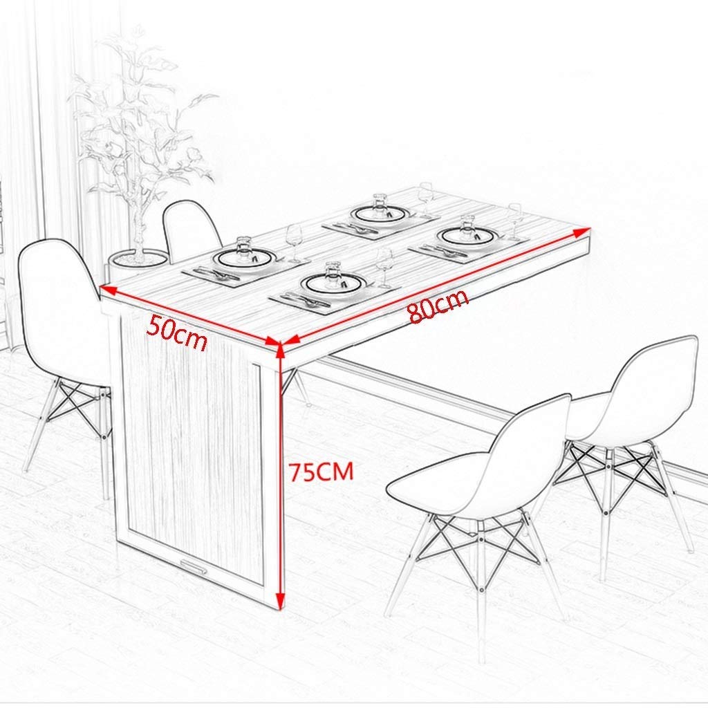 Space-Saving Wall Mounted Folding Dining Table - Convertible MDF Multi-Function Desk for Home Office, Kitchen & Small Apartments - Brown Fold-Out Wall Desk Perfect for Dining, Working & Compact Living Spaces