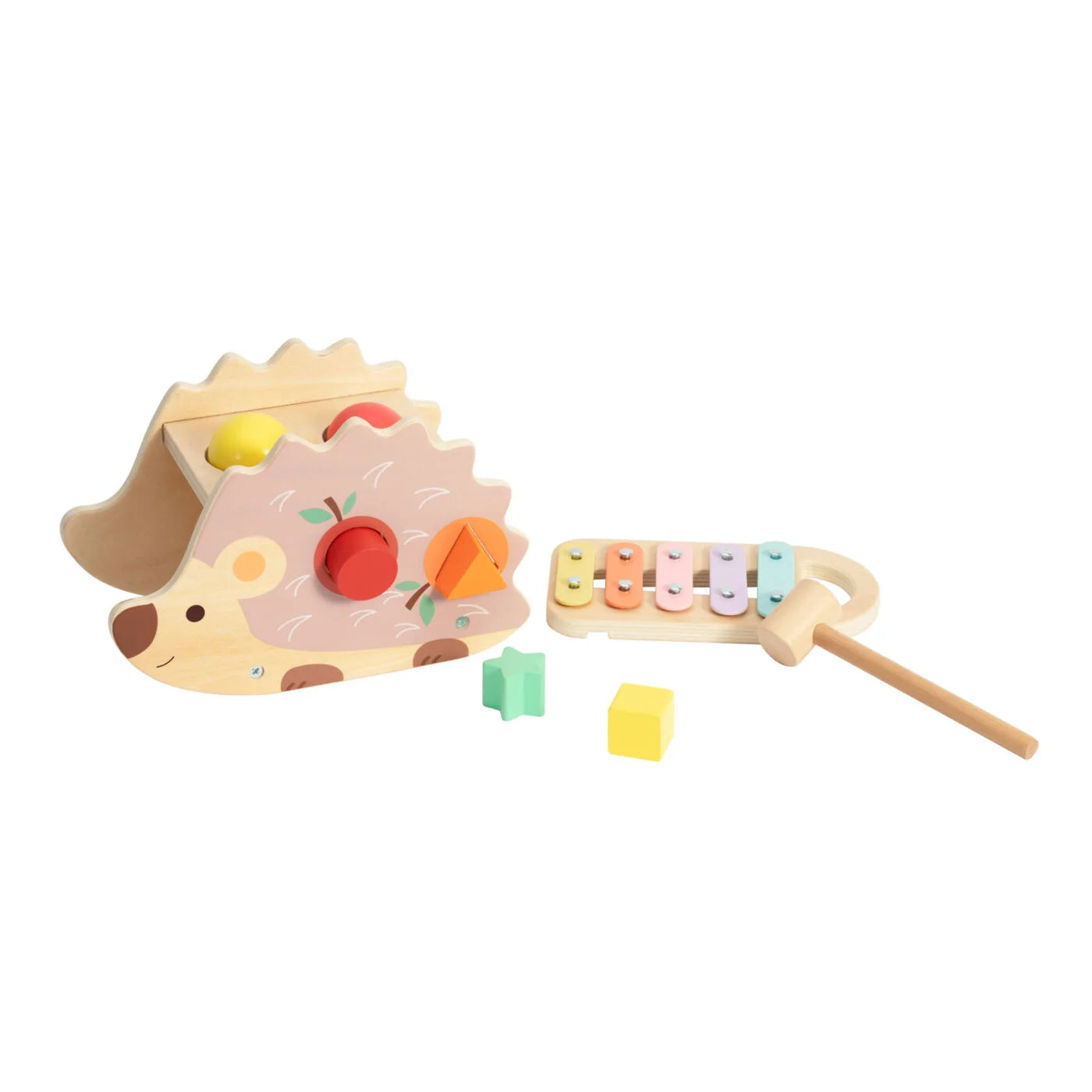 Wooden Hedgehog Pounding Bench Toy - Montessori Educational Hammering Game for Toddlers - Fine Motor Skills Development Toy for Kids - Perfect for Preschool Learning & Sensory Play