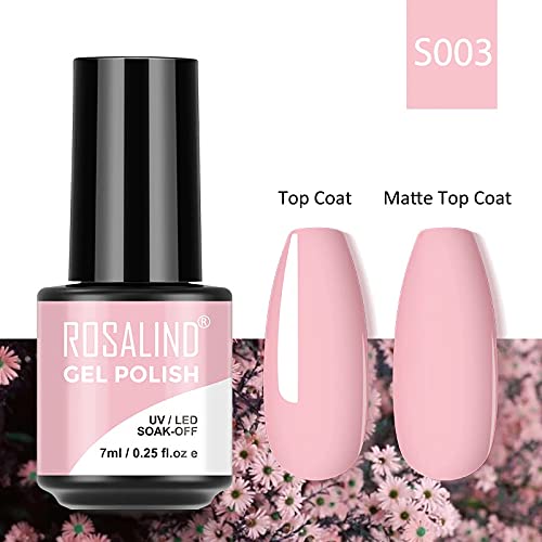 ROSALIND UV Gel Polish Soak Off 7ml - Long Lasting Pure Color Nail Polish for Nail Art, LED/UV Lamp Required (S003) - Perfect for Salon, Home Manicure & DIY Nail Designs