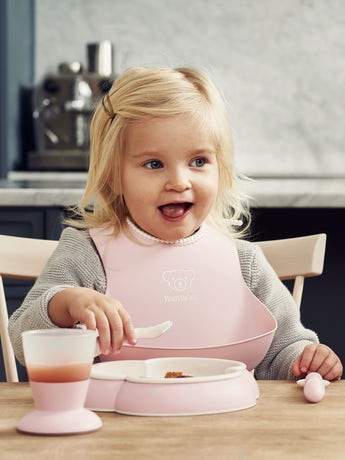 BabyBjorn Baby Dinner Set - BPA-Free Plastic Feeding Utensils for Toddlers | Perfect for Home, Travel & Daycare Use
