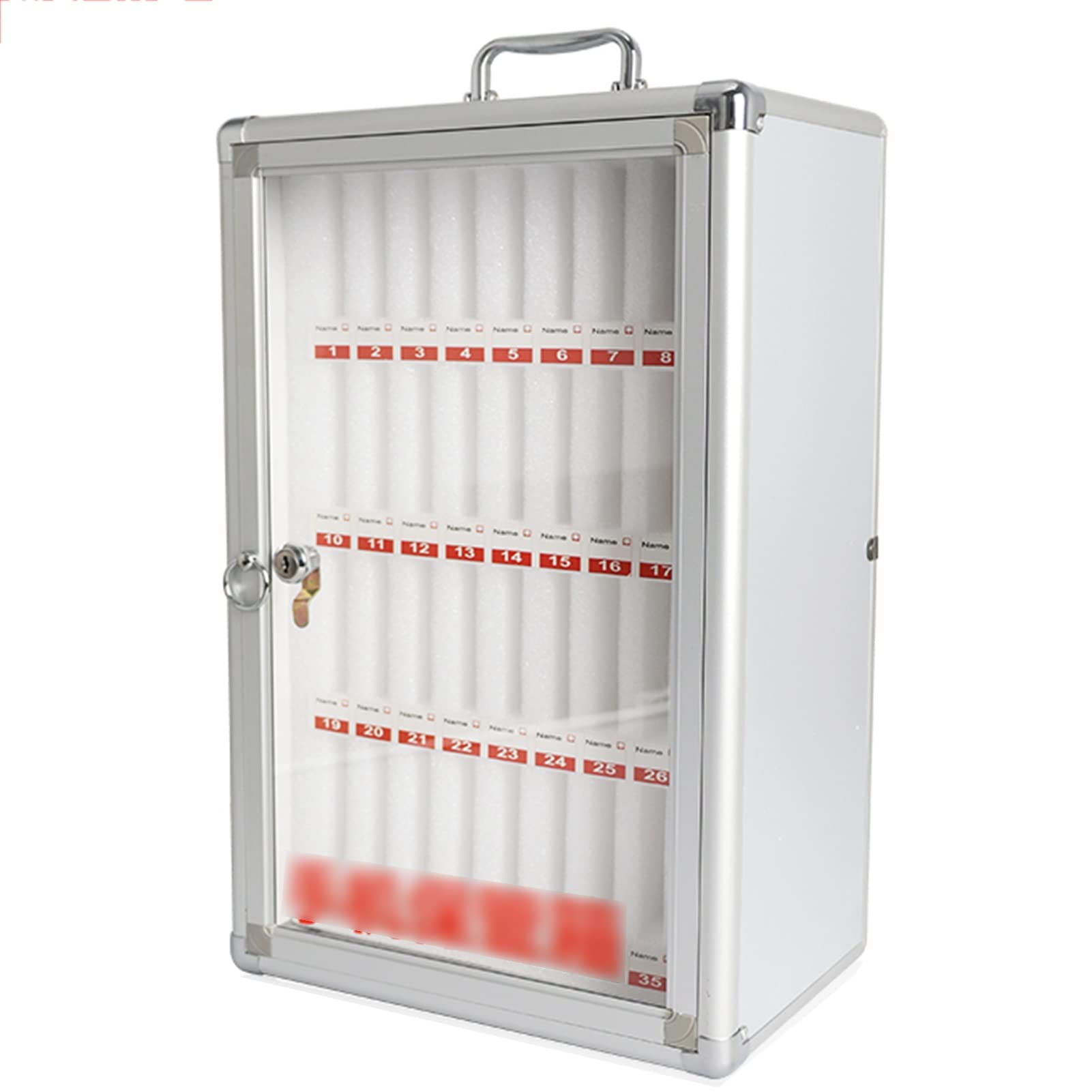 36-Slot Wall-Mounted Aluminum Alloy Phone Locker Cabinet - Secure Mobile Device Storage for Schools, Offices & Gyms - Lockable Cell Phone Management Box (36 Bits, Silver)