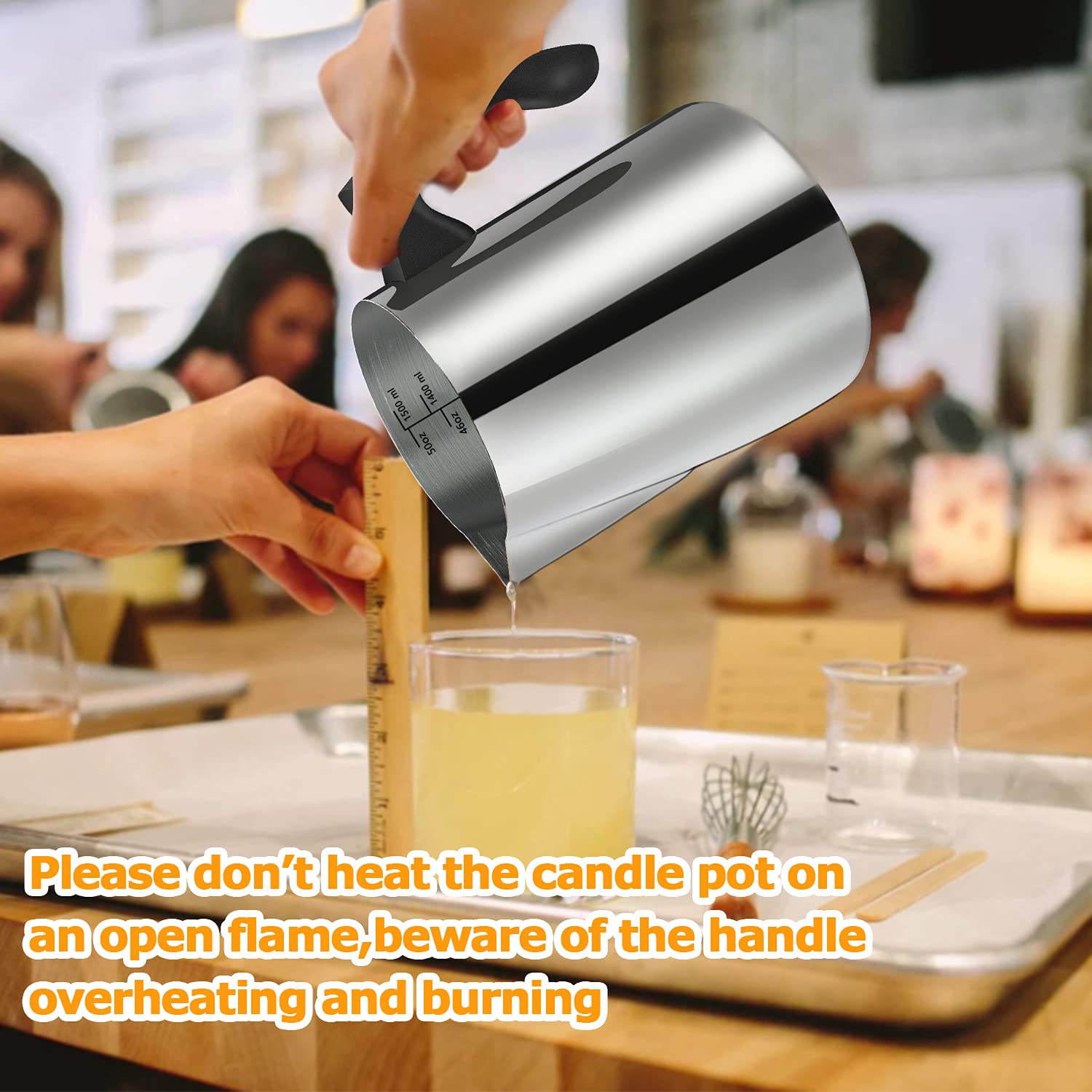 Premium 1500ML/50OZ Stainless Steel Candle Making Pouring Pot - 304 Heat-Resistant Pitcher with Dripless Spout & Ergonomic Handle for DIY Soy Wax, Beeswax & Candle Crafts - Perfect for Home Candle Making, Wax Melting & Gift Making Projects