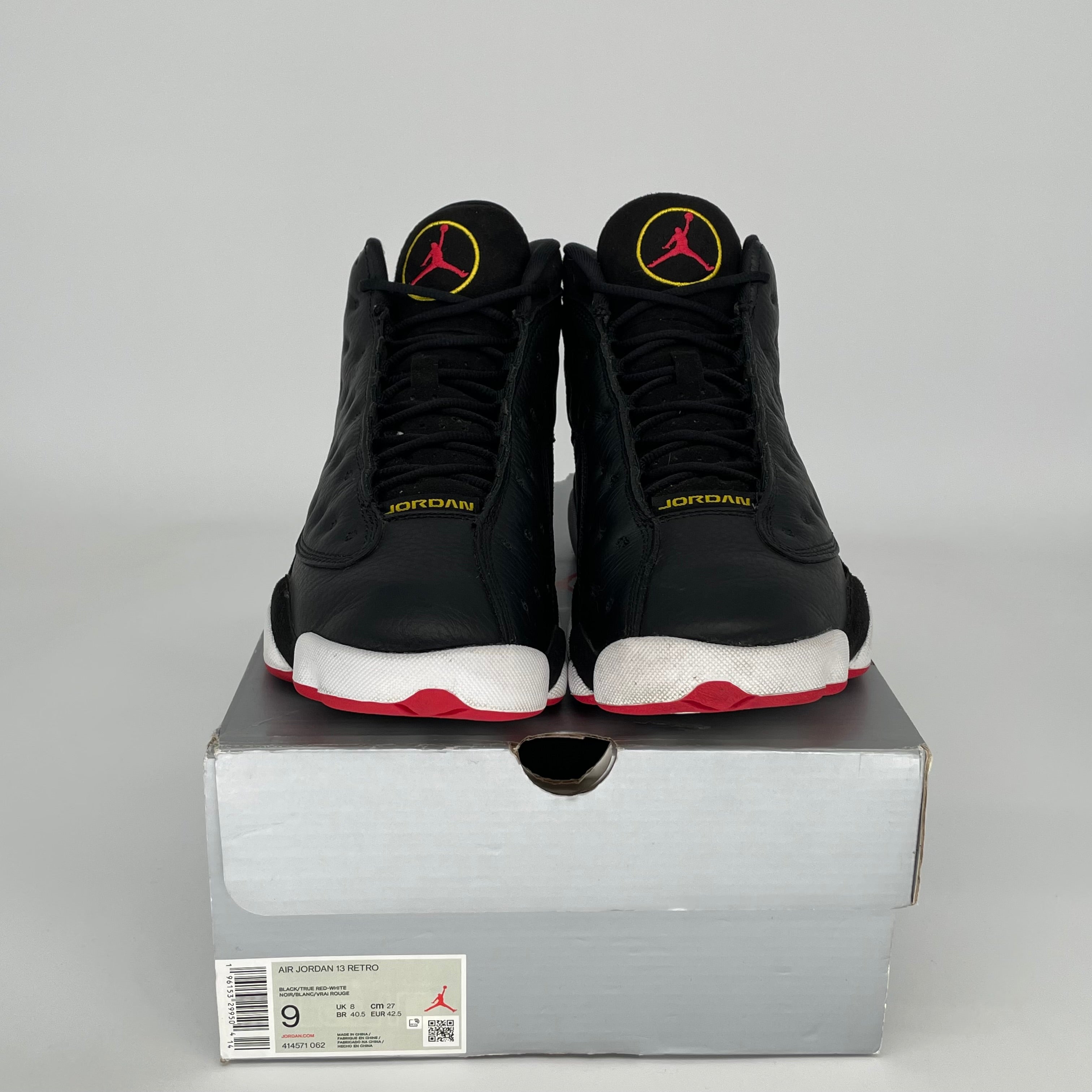 AIR JORDAN 13 PLAYOFFS Basketball Shoes Men's Size 9 - Black/White 414571-062 for Streetwear & Game Performance
