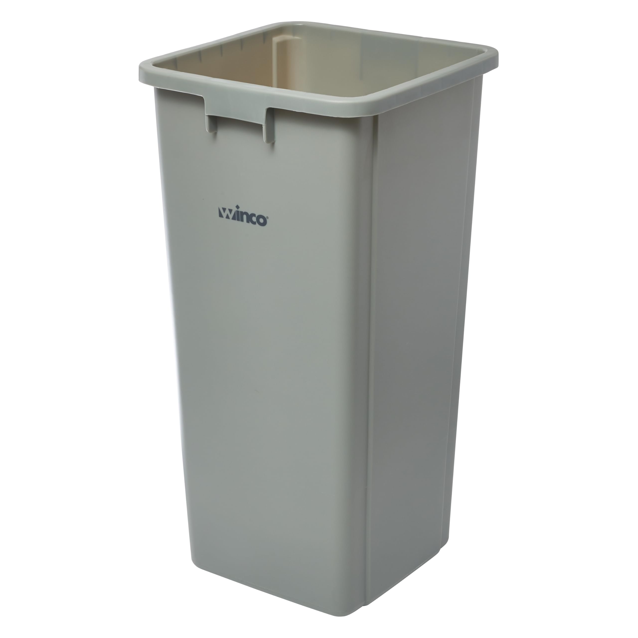 Winco PTCS-23G 23 Gallon Square Trash Can with Lid - Gray Commercial Kitchen Garbage Bin for Office, Restaurant & Home Use