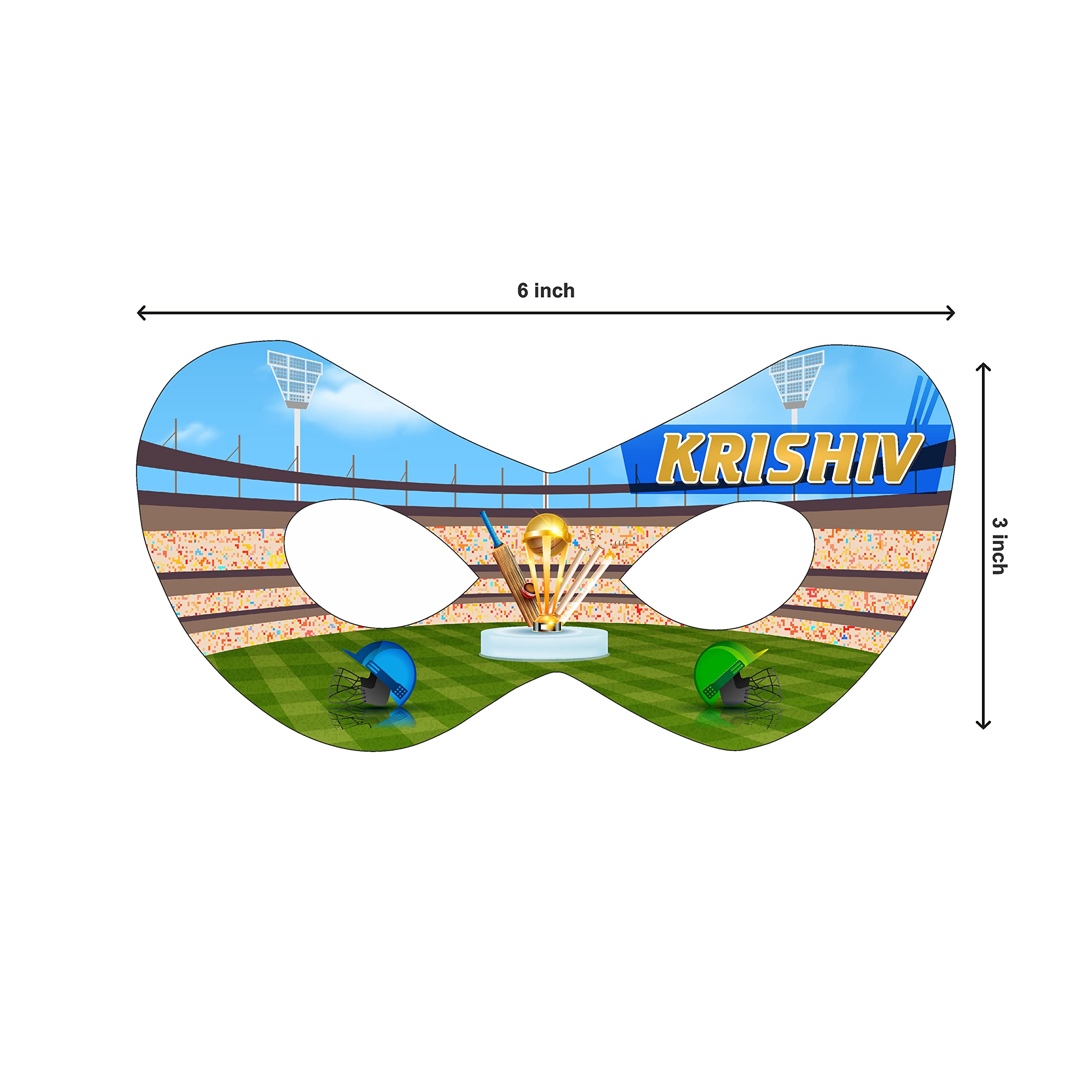 Cricket Theme Birthday Eye Mask with Baby Name - Personalized Cricket Party Decorations for Kids Birthday Celebrations and Sports Themed Events