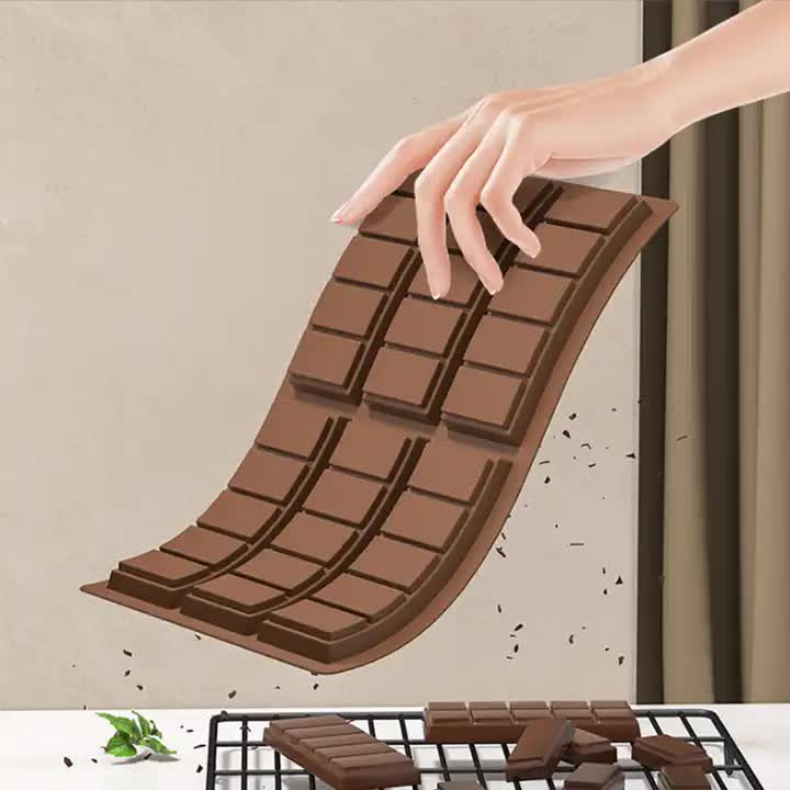 5-Pack YH913 BPA-Free Silicone Chocolate Bar Molds - Heat Resistant, Non-Stick Baking Tray (25.8 x 17 x 1.5 cm) for Homemade Candy, Desserts & DIY Treats - Perfect for Valentine's Day, Christmas & Birthday Gifts