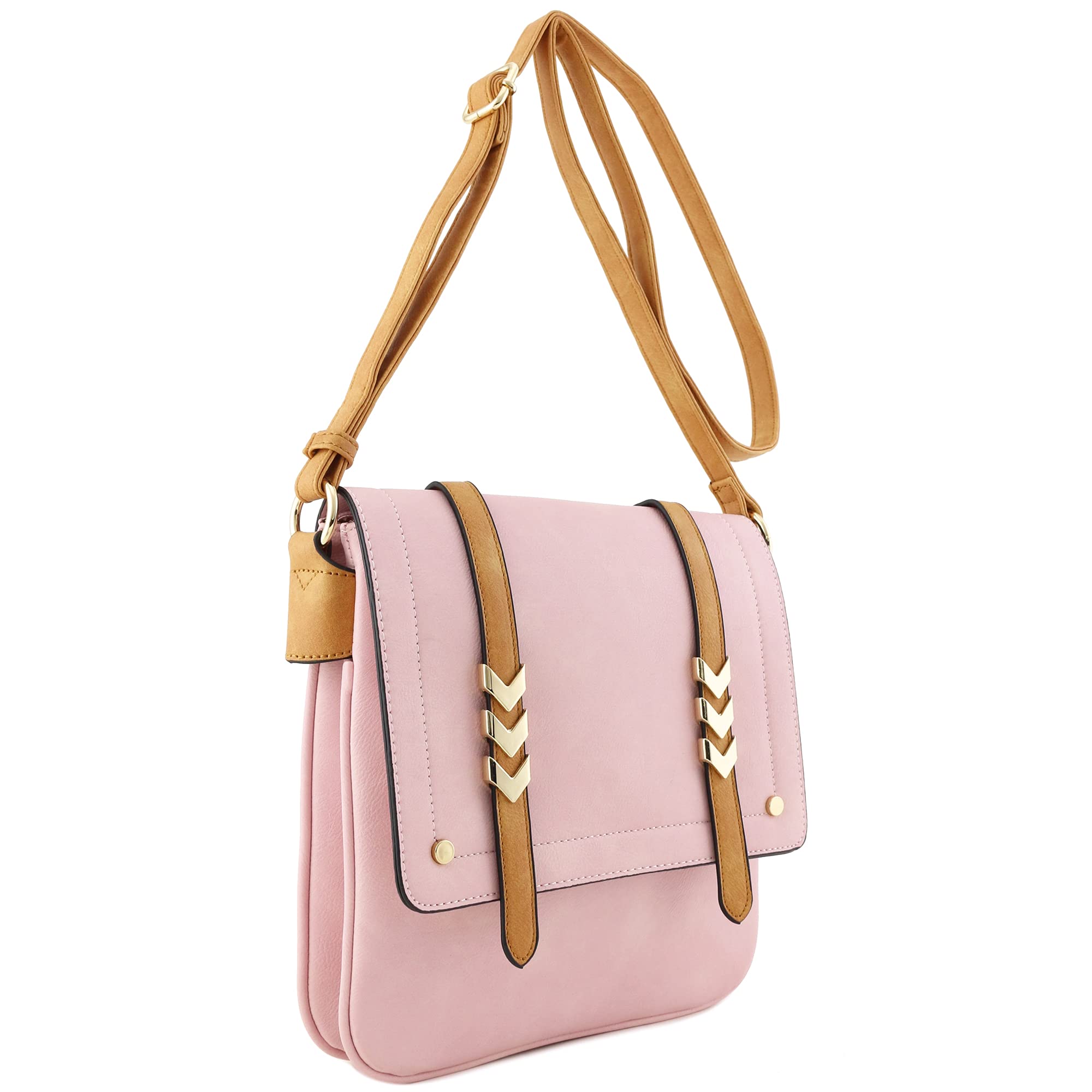ALYSSA Double Compartment Large Flapover Crossbody Bag for Women - Stylish Leather Shoulder Purse with Adjustable Strap, Perfect for Work, Travel & Everyday Use