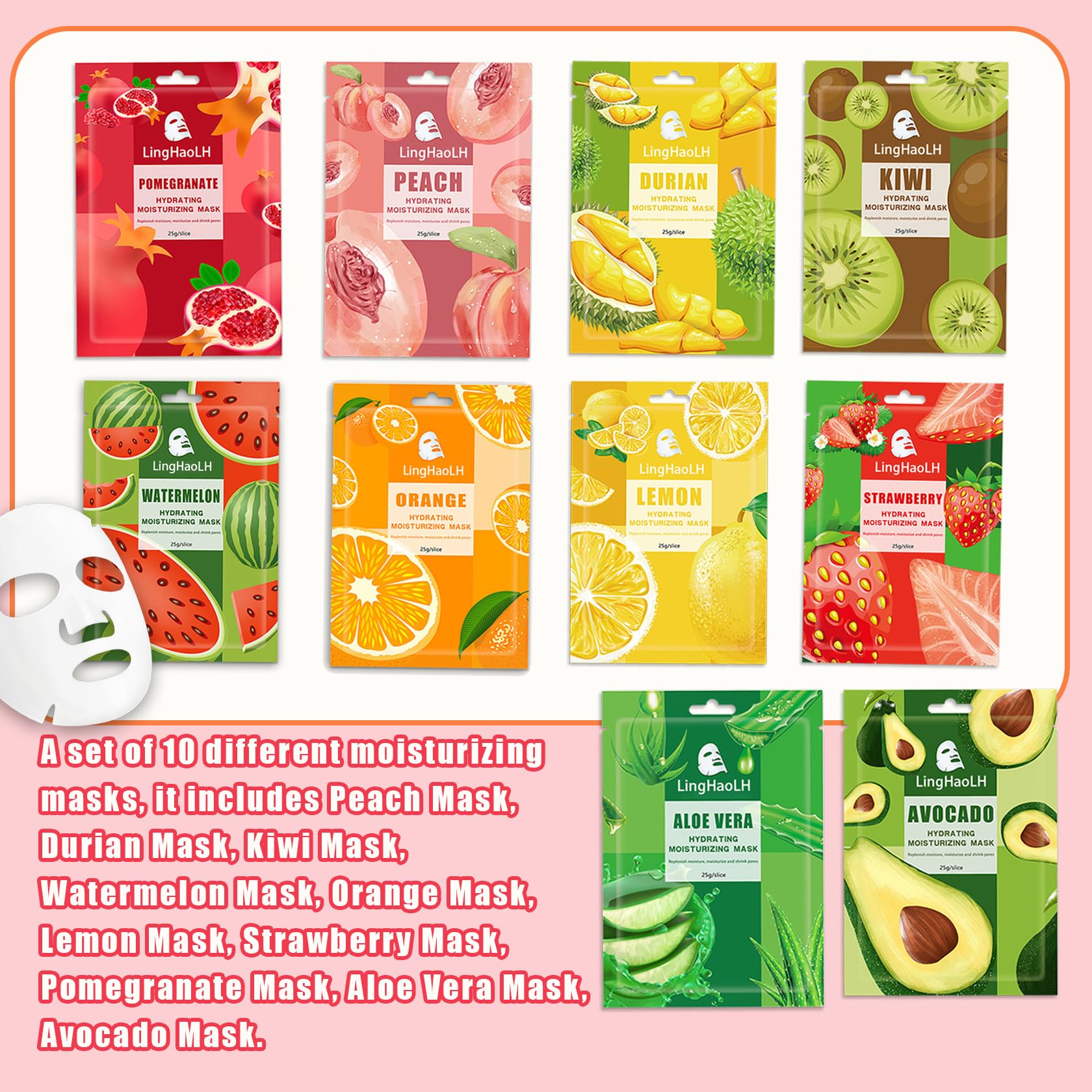 20-Pack Hydrating Face Masks for All Skin Types - Daily Skincare Routine
