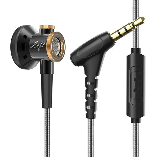 Premium Metal HiFi Flat Head Earphones with Microphone - Deep Bass Wired Headphones for Music, Gaming & Phone Calls - Perfect for Travel, Workout & Daily Commute