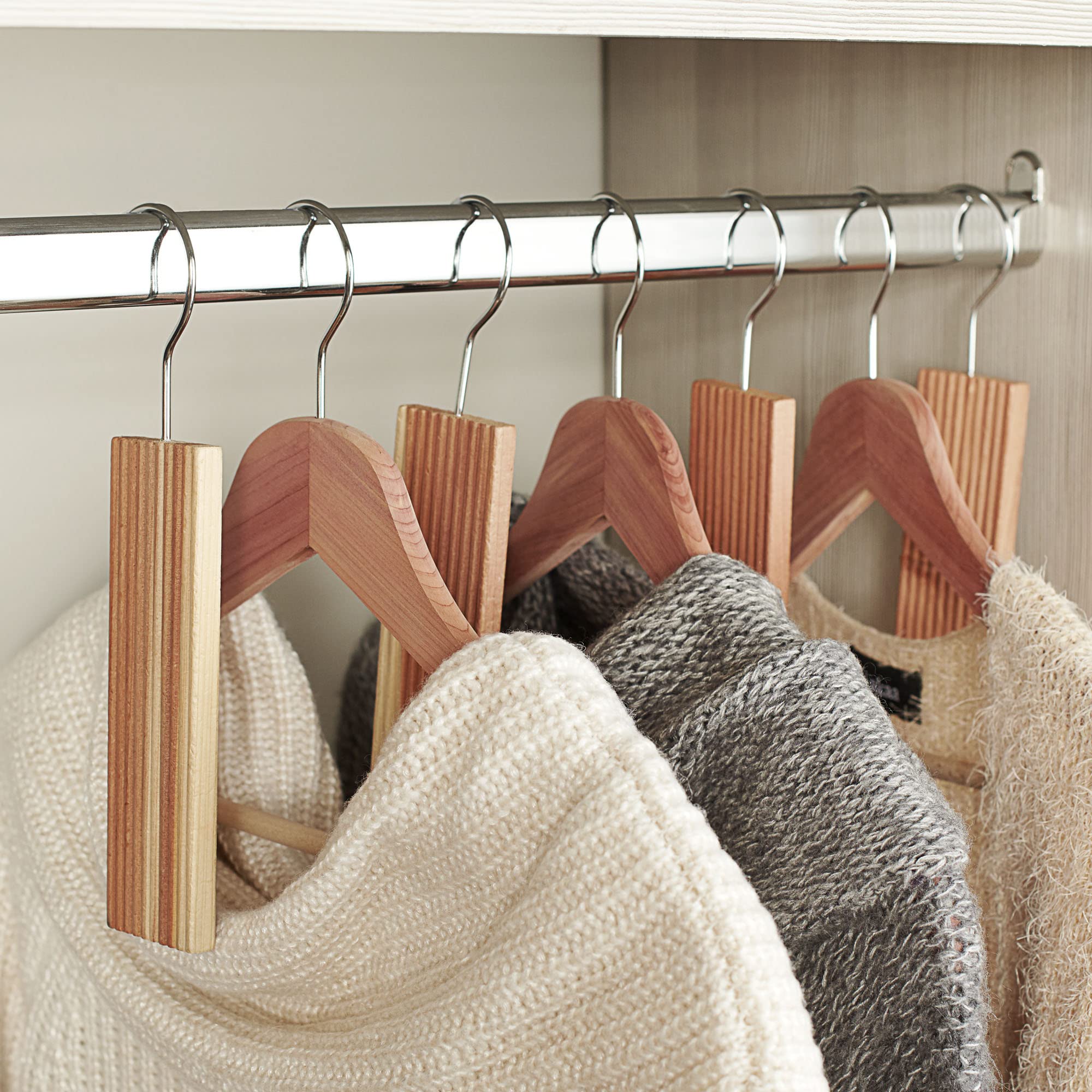 CedarFresh Cedar with Lavender Scented Closet Hangers - Natural Wooden Closet Organizers for Fresh & Fragrant Wardrobe - Perfect for Closets, Drawers and Storage Spaces