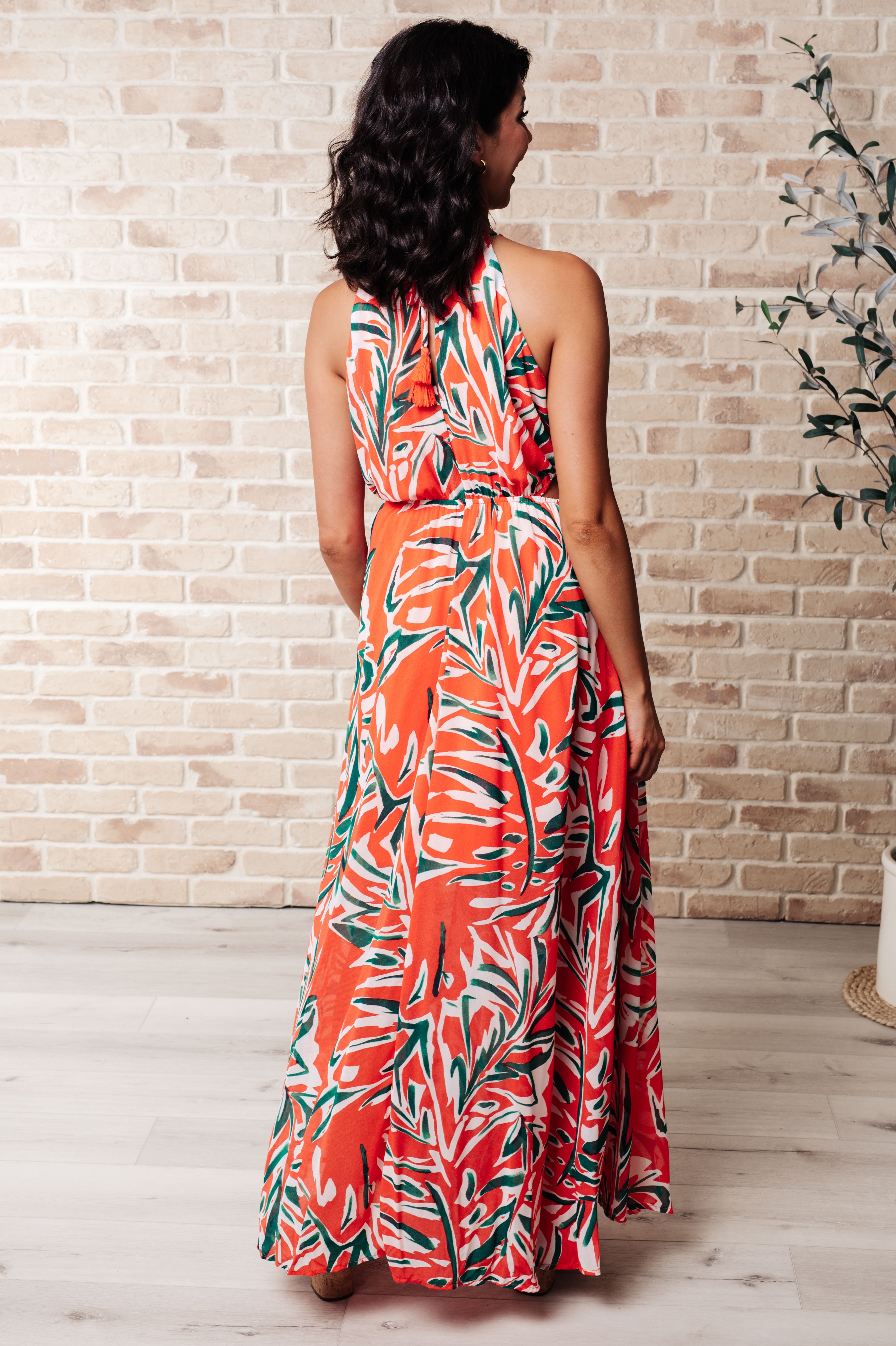 Stylish Coral Humming Along Cutout Dress - Perfect for Summer Parties, Beach Vacations & Date Nights