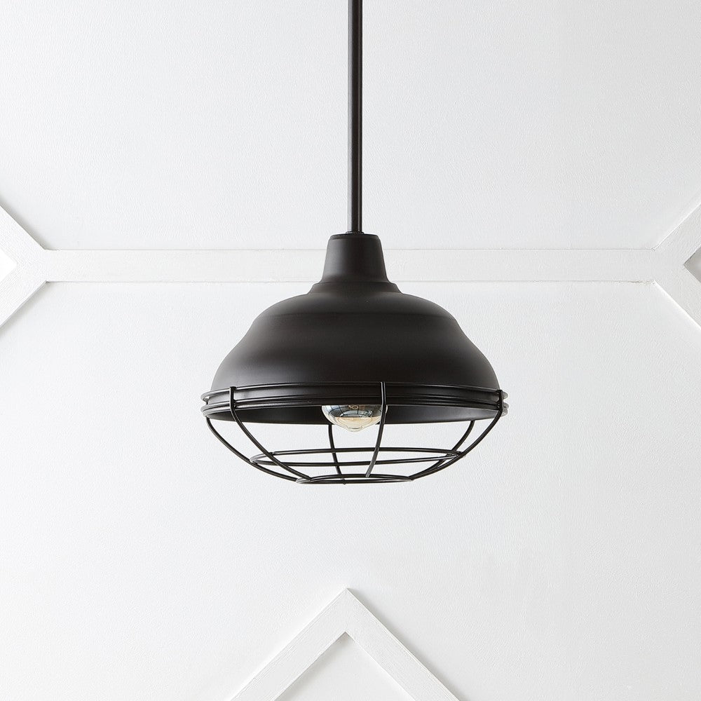 Levi Industrial Farmhouse Iron LED Pendant Light - Vintage Edison Bulb Fixture for Kitchen Island, Dining Room & Bar Lighting