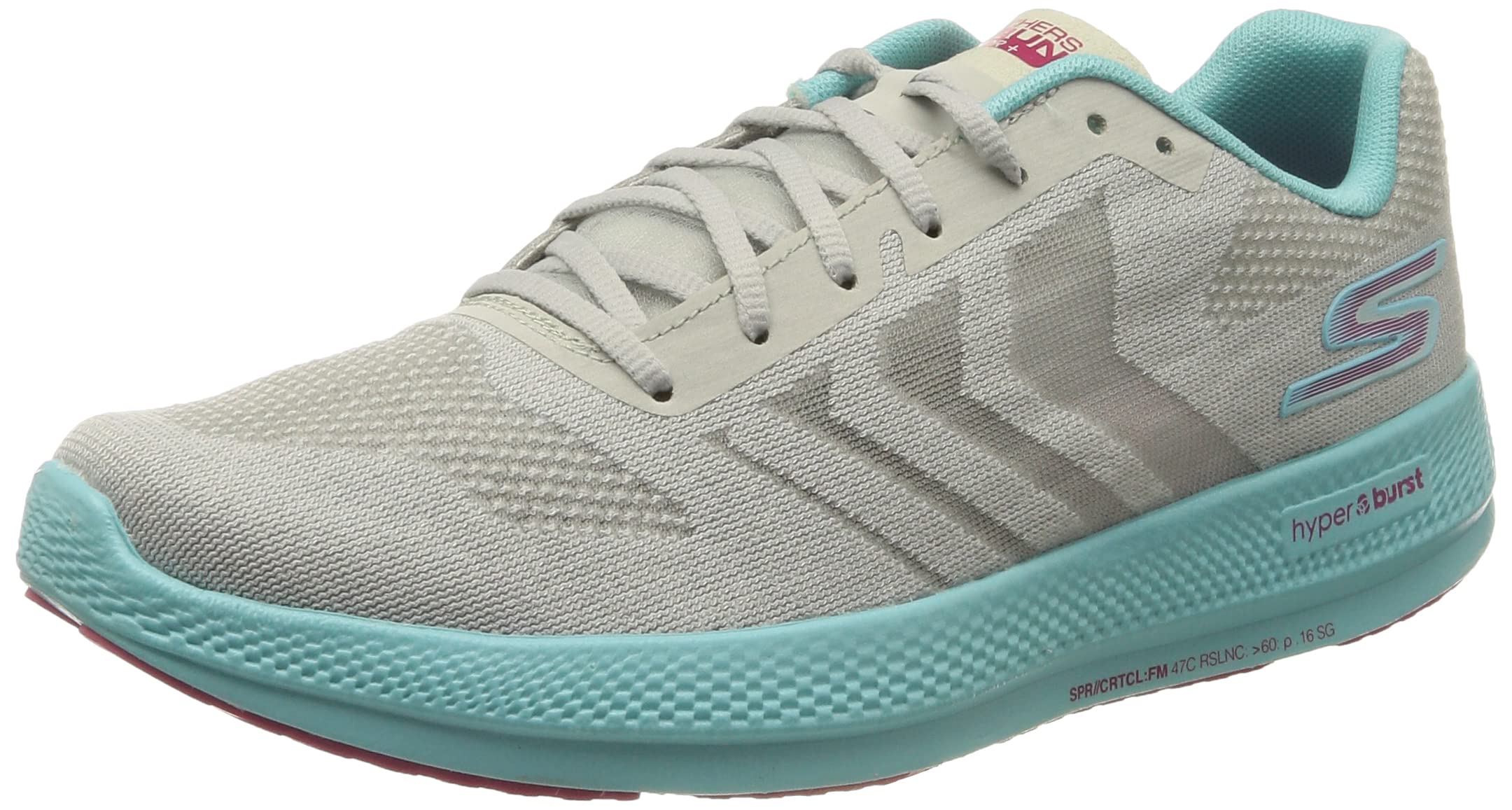Skechers Women's Sneakers - Lightweight Gray Mesh Running Shoes with Hot Pink Trim | Size 6 | Perfect for Walking, Jogging & Gym Workouts