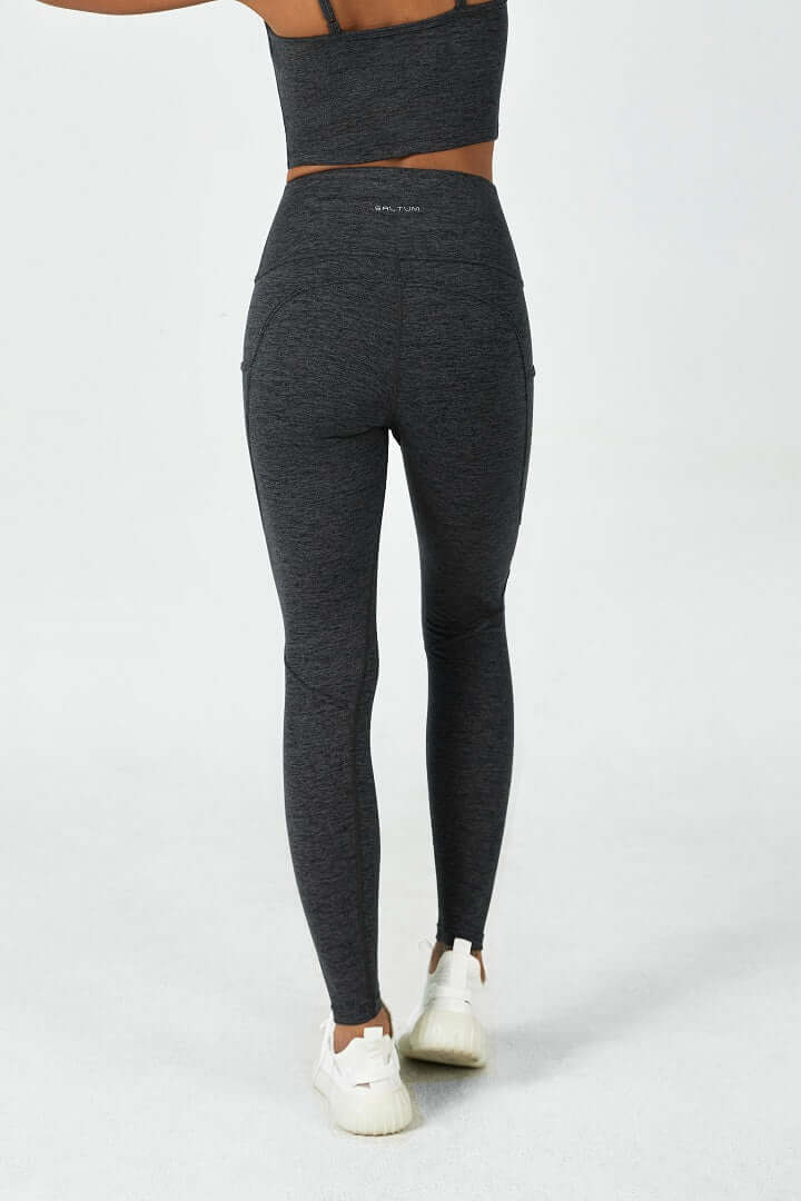 CloudFleece™ High Waist Yoga Pants with Drawstring - Soft Fleece-Lined Leggings for Women in Dark Heather Grey | Perfect for Workouts, Lounge & Cold Weather