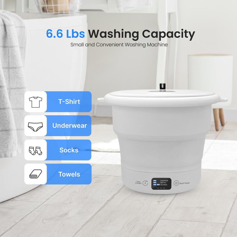 Compact Portable Mini Washing Machine for Travel, Camping & Small Apartments - Lightweight & Energy Efficient Clothes Washer