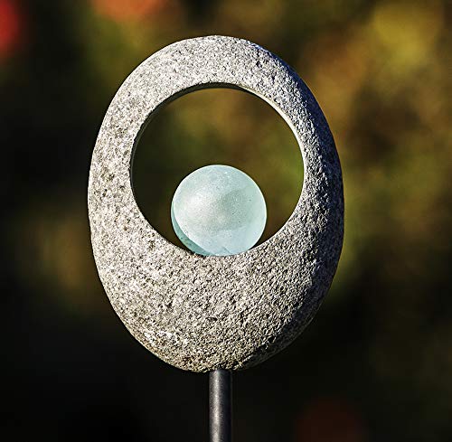 Natural Moonstone Glass Ball Garden Stake - Solar-Powered LED Light for Outdoor Decor, Yard & Patio Landscaping