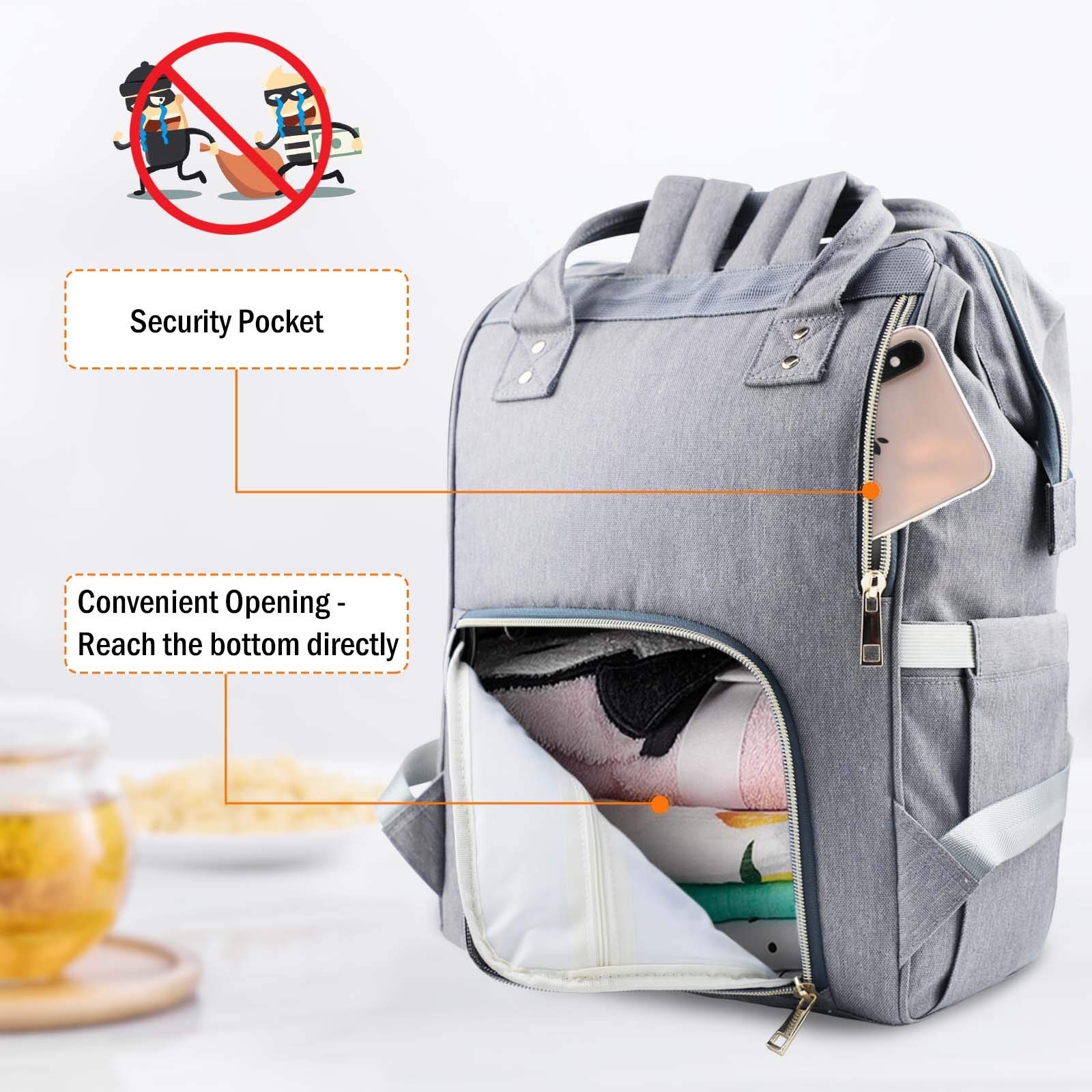 **Large Capacity Baby Diaper Backpack - Waterproof Travel Diaper Bag for Moms, Dads & Caregivers | Perfect for Daycare, Outings & Travel**