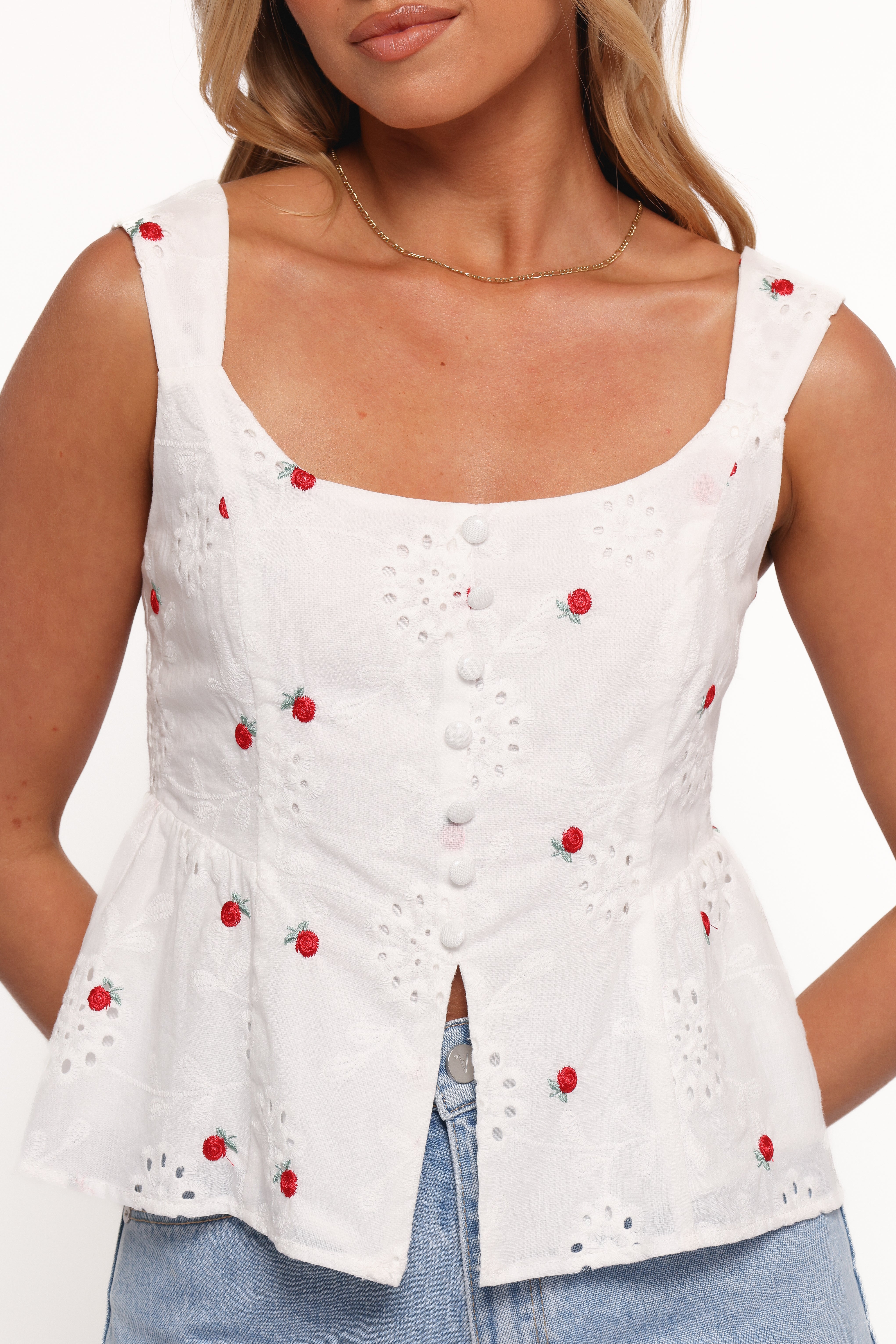 Estelle Top Women's White Blouse - Elegant Casual Shirt for Work, Office, and Everyday Wear