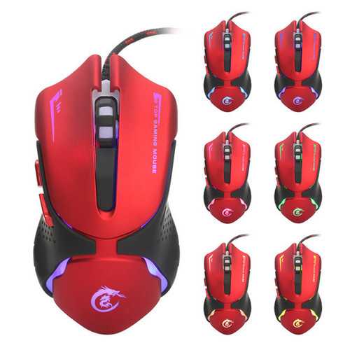 A903R 6D Ergonomic Wired Mouse with 1200/1600/2400/3200 DPI & 7-Color LED - Perfect for Gaming, Office Work, and Graphic Design