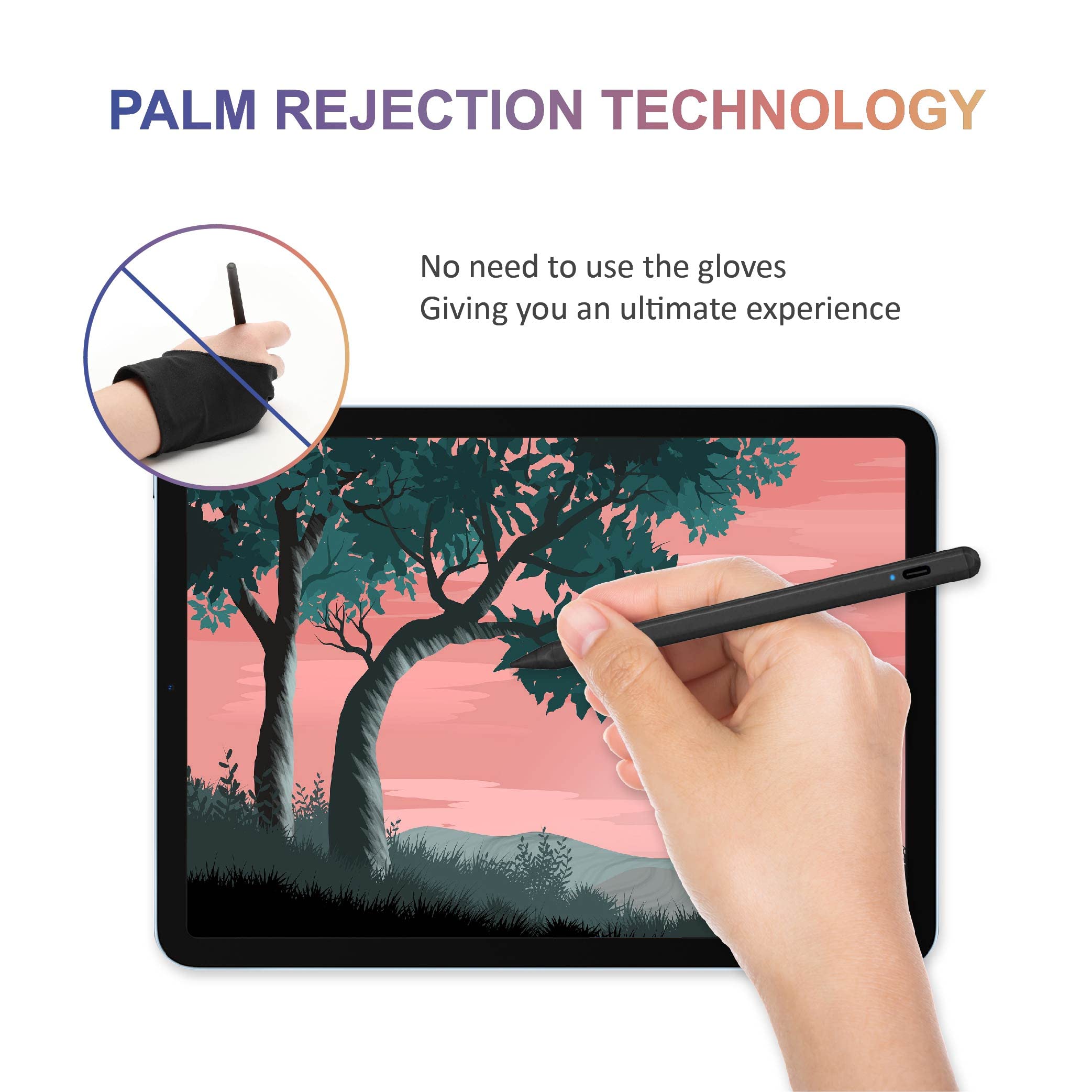 Premium Stylus Pen for iPad Pro 11/12.9 (2018-2022), iPad 6/7/8/9, iPad Mini 5/6, iPad Air 3/4 - Magnetic Apple Pencil Alternative with Palm Rejection & Tilt Sensitivity - Perfect for Drawing, Note-Taking & Digital Art (Black)