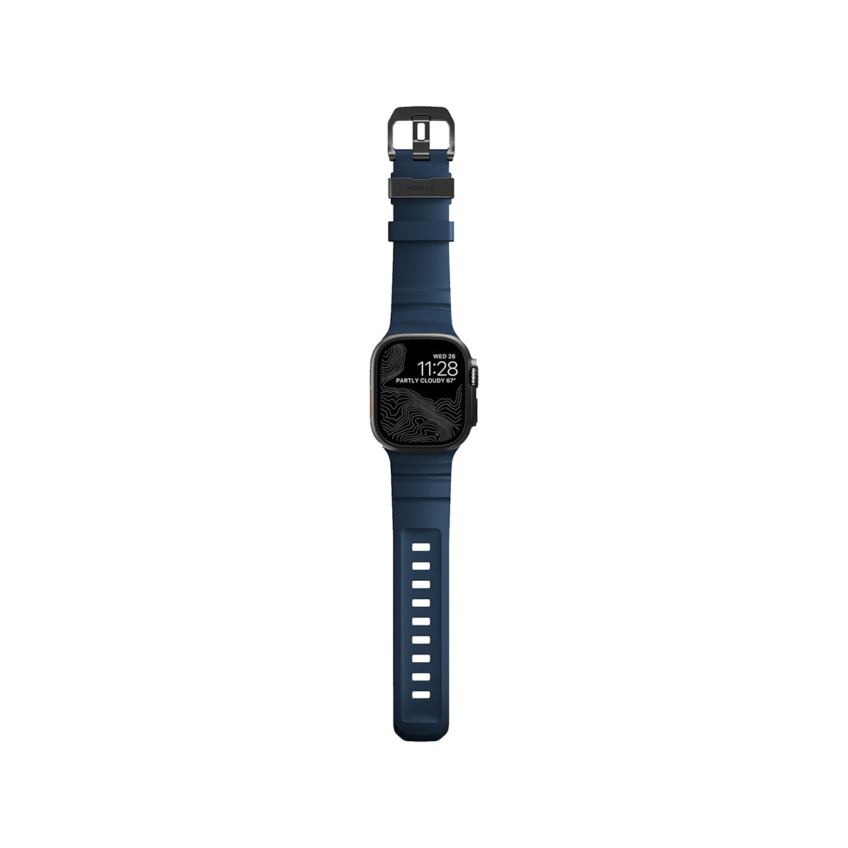NOMAD Rocky Point Band for Apple Watch 44mm & 46mm - Atlantic Black Hardware - Durable & Comfortable Sport Strap for Swimming, Running & Outdoor Activities