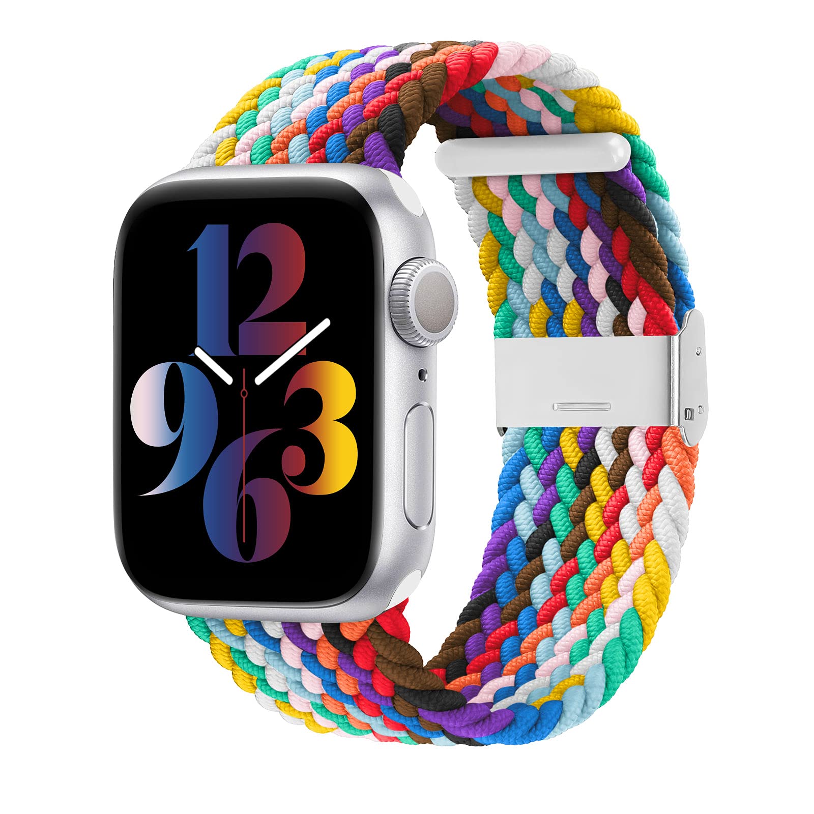 Stretchy Braided Solo Loop Bands for Apple Watch 38mm 40mm 42mm 44mm - Adjustable Elastic Replacement Strap Compatible with iWatch SE Series 6/5/4/3/2/1 - Perfect for Workouts, Running & Everyday Wear