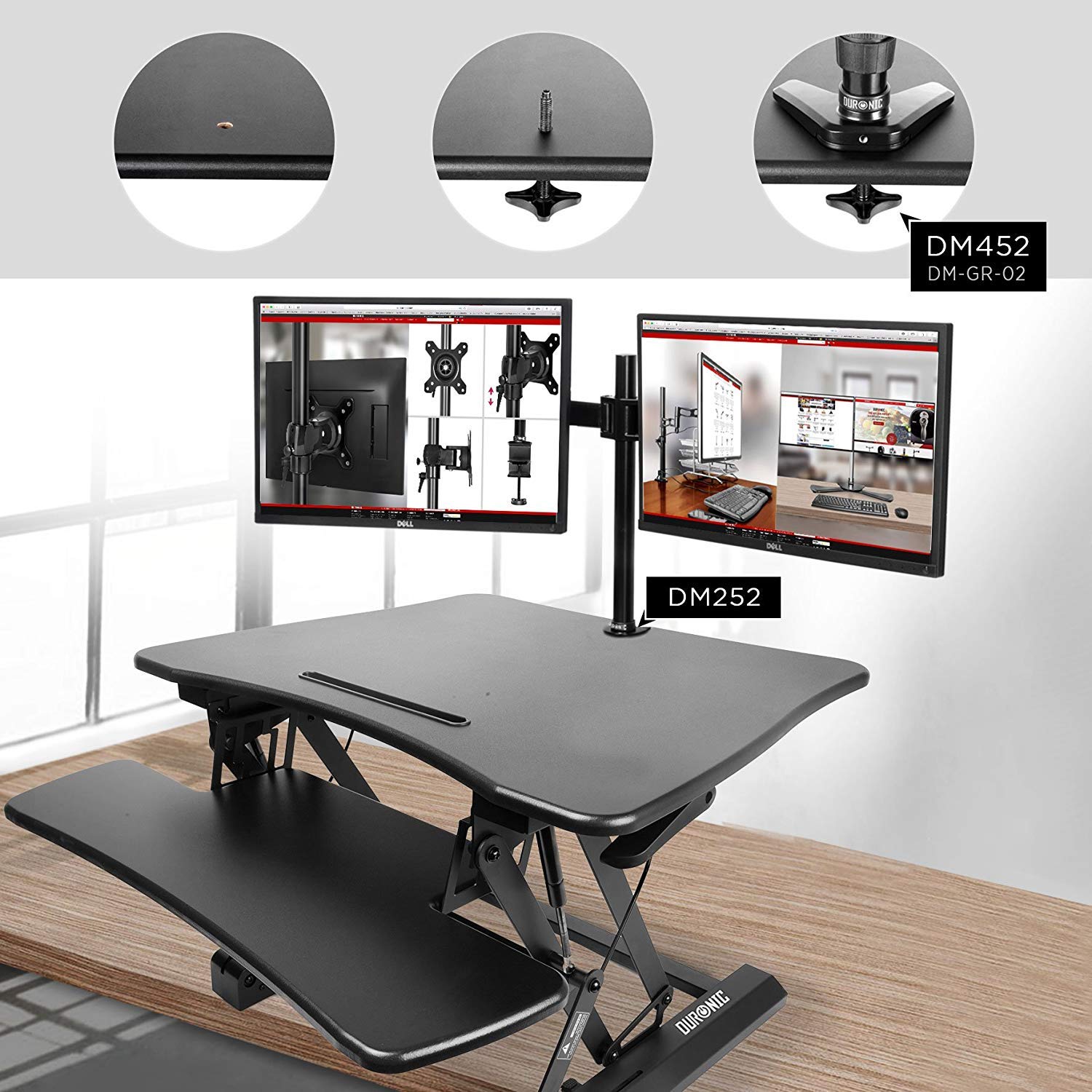 Duronic DM05D3 Height Adjustable Standing Desk Converter - 29