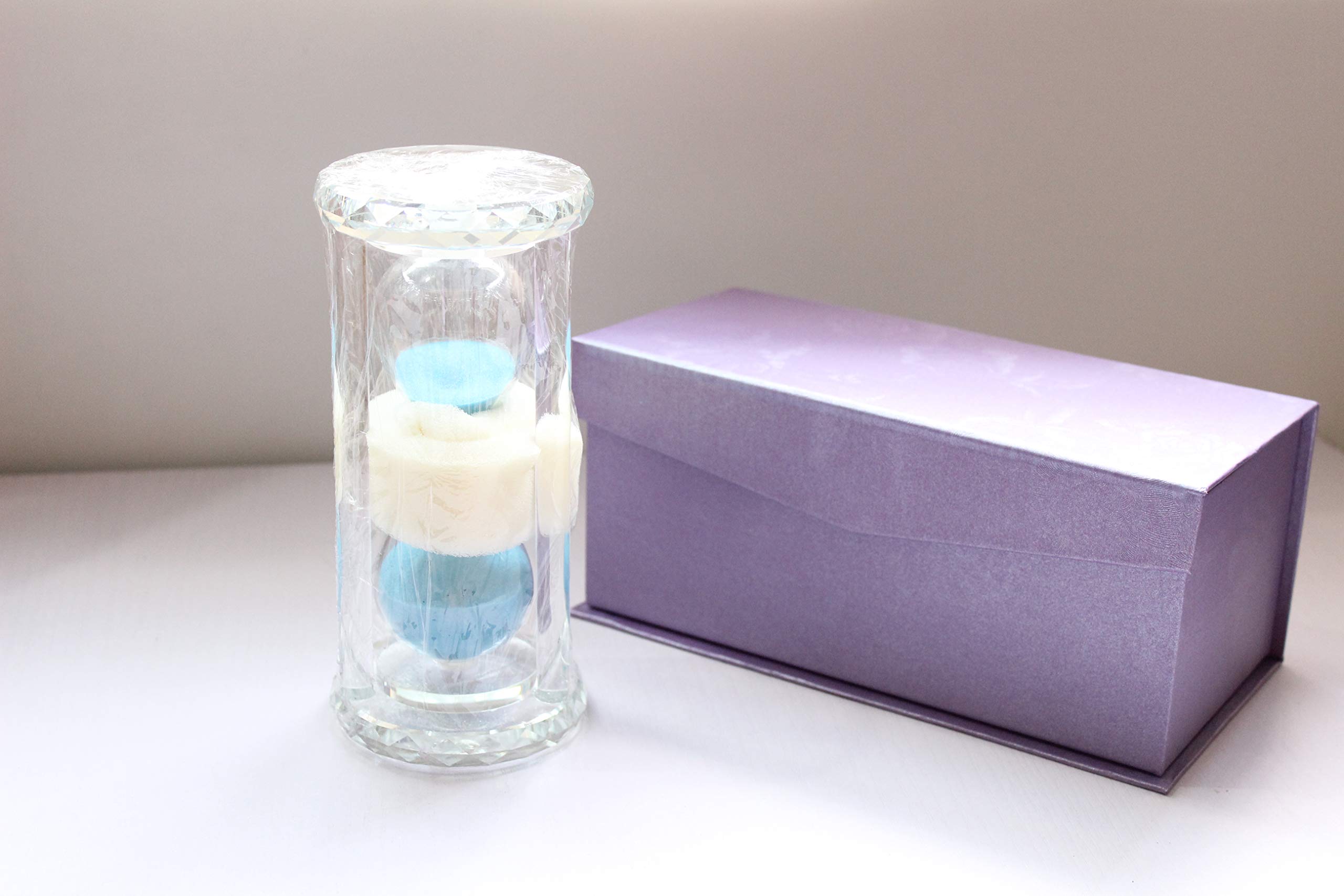 60 Minute Hourglass Timer - Crystal Sand Timer with Diamond Carving Surface - Perfect for Kitchen, Office, Desk Decor - Great Christmas & Birthday Gift (Blue) | Use for Cooking, Study Time Management, Yoga Meditation & Home Decoration