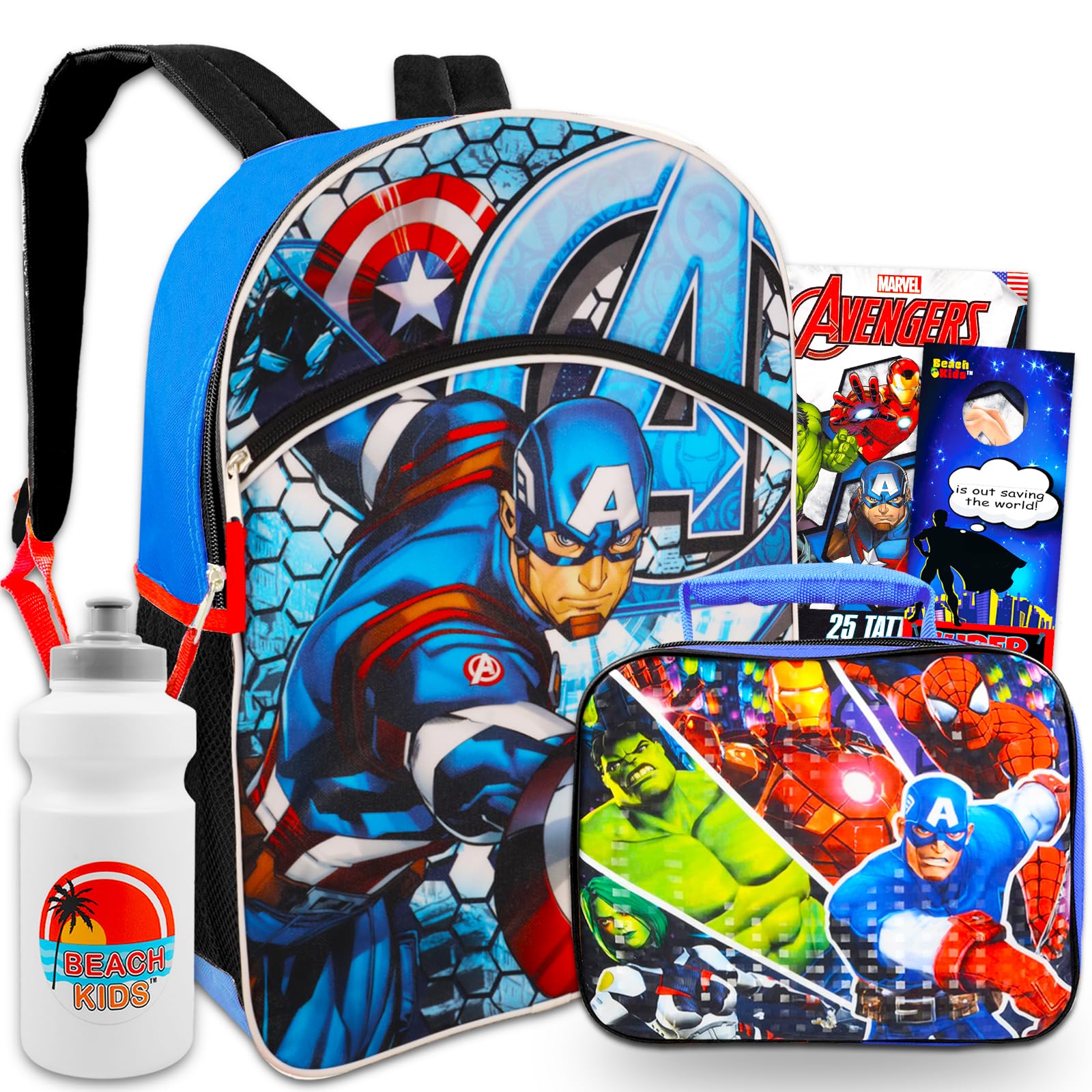 Marvel Captain America Backpack and Lunch Box Set for Kids - 16
