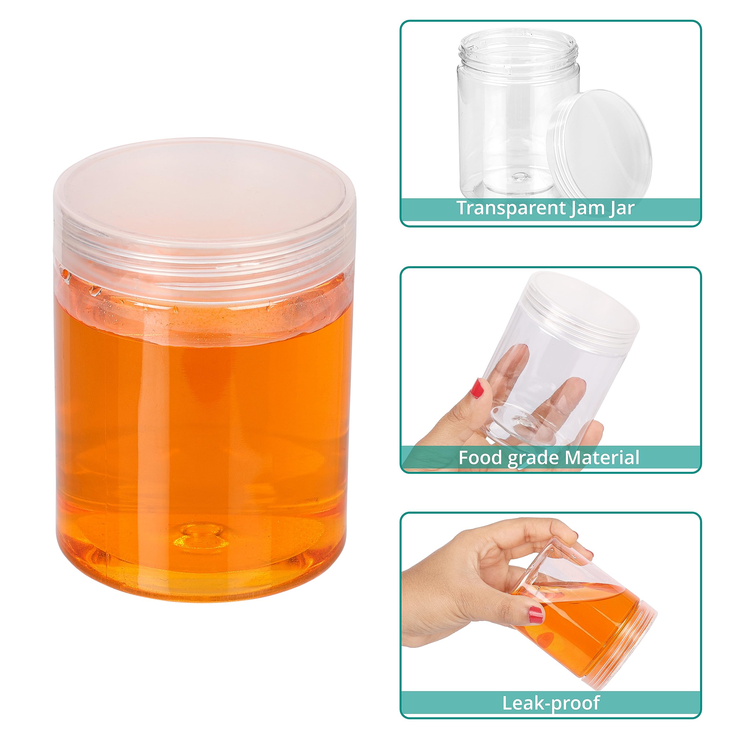 Belle Vous 15-Pack Small Plastic Jars with Lids (240ml/8oz) - Airtight Cosmetic Containers, Slime Storage Jars & Kitchen Spice Organizers - Perfect for DIY Crafts, Beauty Products and Pantry Organization