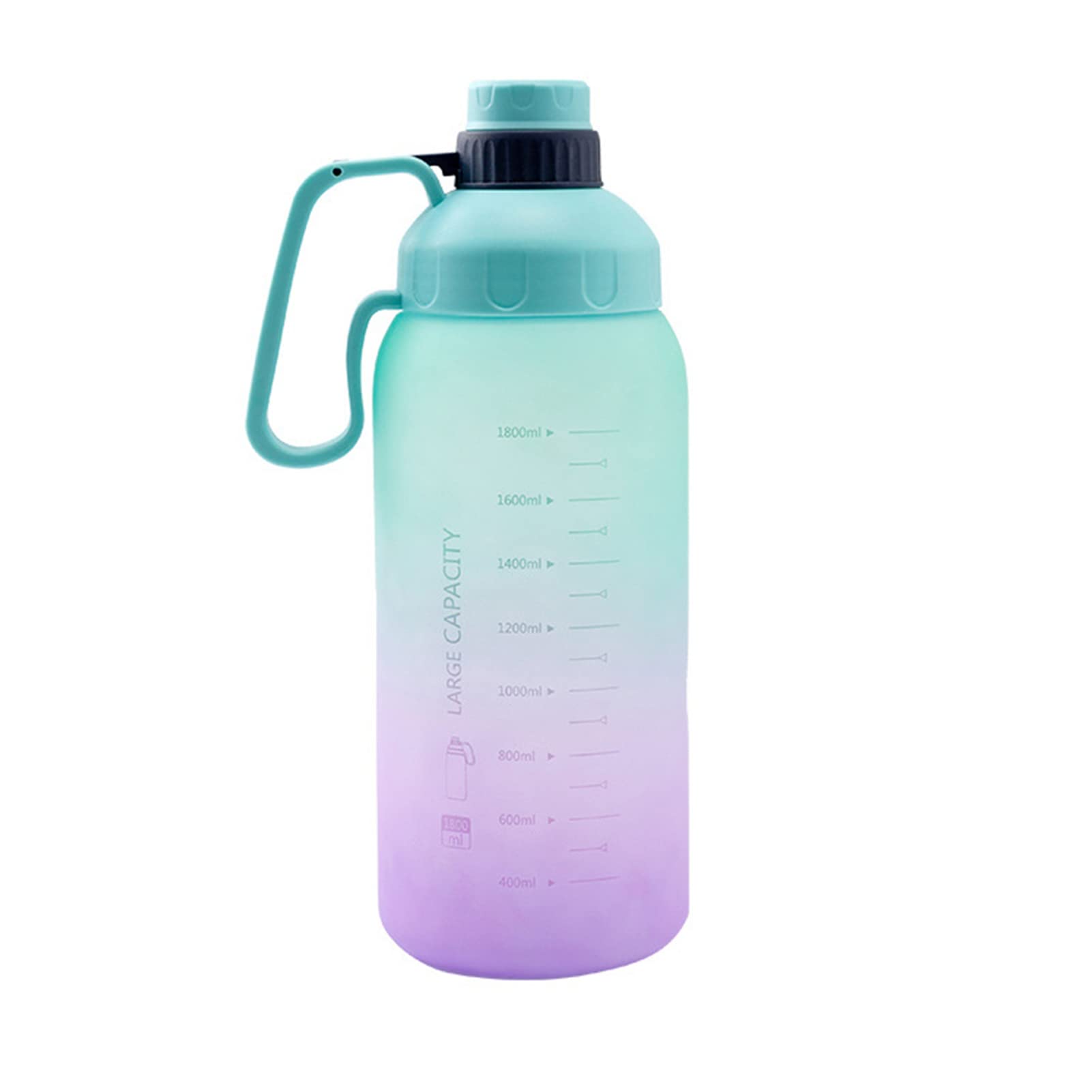 SANWOOD 1800ml Reusable Water Bottle with Straw - Large Capacity Gradient Sports Drink Bottle for Camping, Hiking, Gym & Outdoor Activities | BPA-Free Portable Water Cup for Summer Hydration