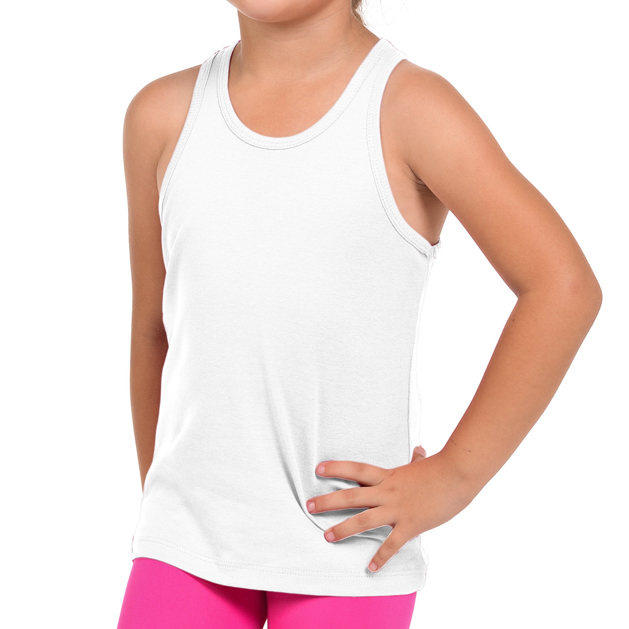 FRESH TEE Girls' Racerback Tank Top Tunic - Soft Stretchy Summer Tops for Girls - Perfect for Playdates, Sports & Casual Outfits