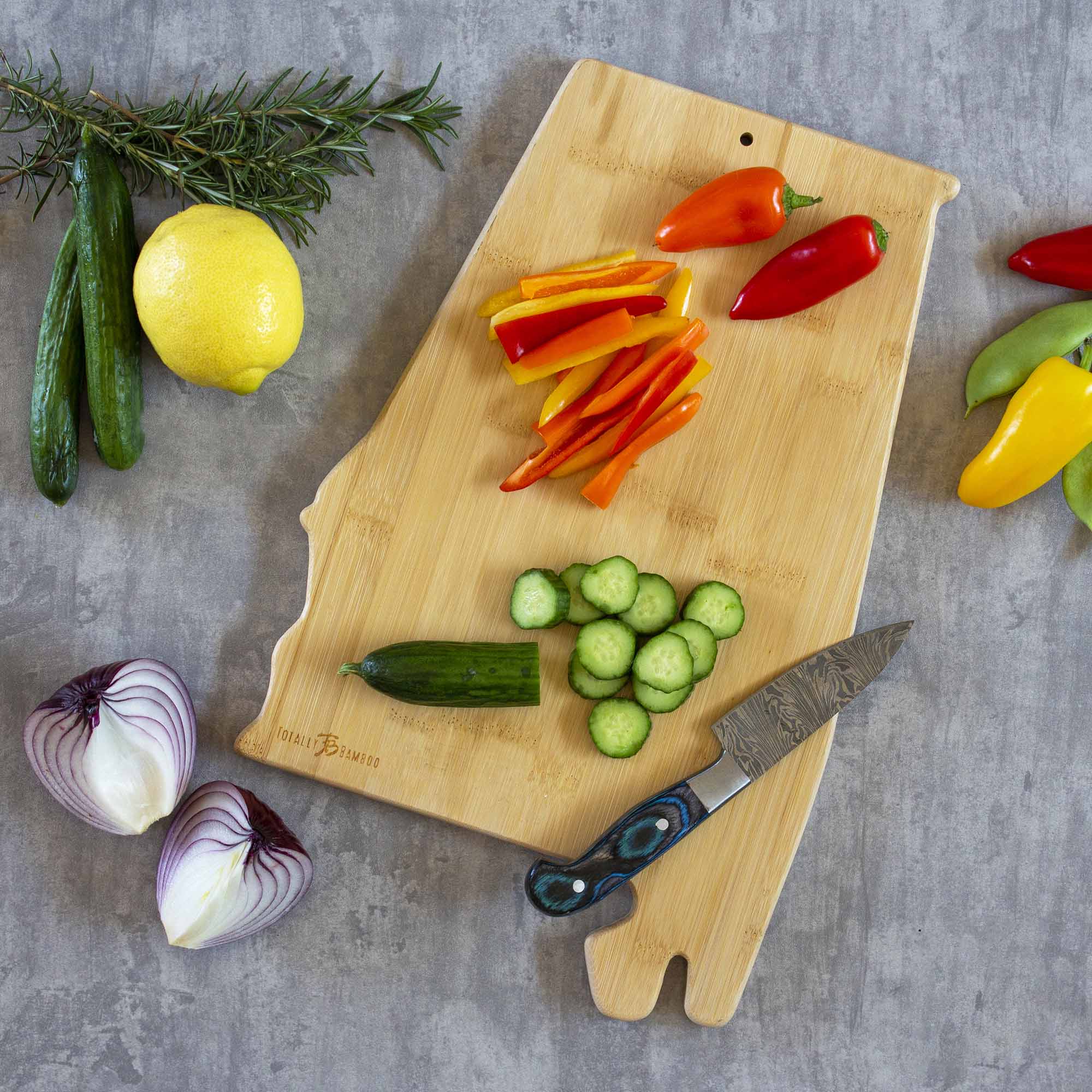 Premium Alabama Wood Cutting Board with Fish Kiss™ Artwork - Durable Kitchen Chopping Board for Meat, Vegetables & Cheese - Perfect for Home Cooking & Gift Giving
