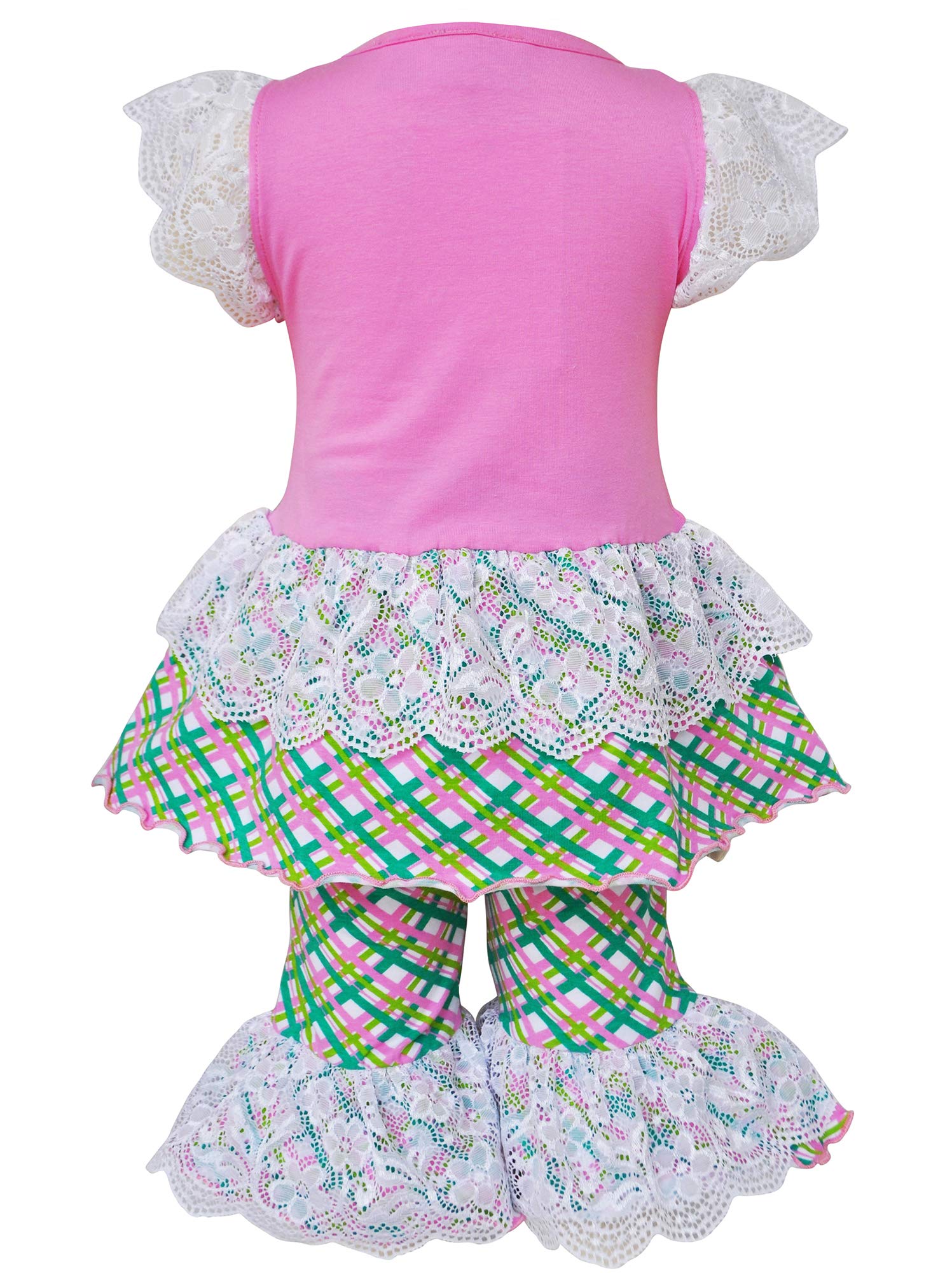Girls' Pink Easter Bunny Gingham Tunic & Capri Pants Set - Cute Spring Outfit for Easter Photos, Egg Hunts & Family Gatherings