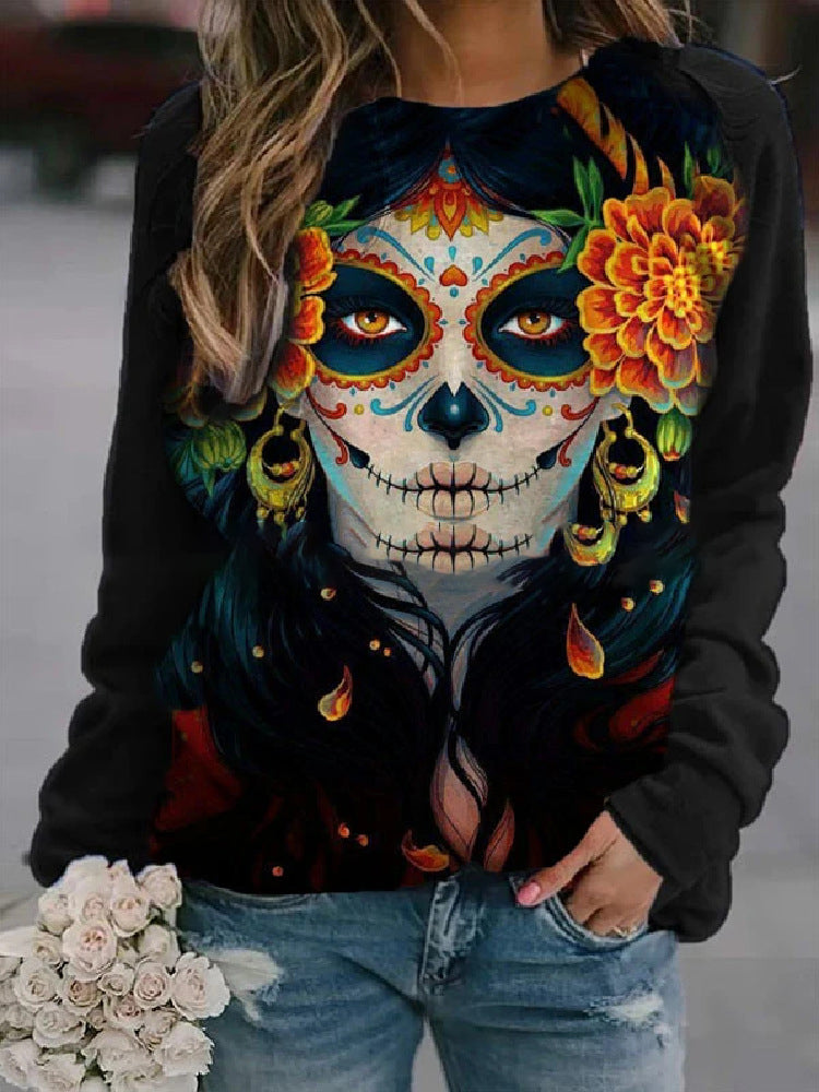 Halloween Print Sweatshirt - Cozy Pullover for Women & Men | Perfect for Costume Parties, Trick or Treating & Fall Outfits