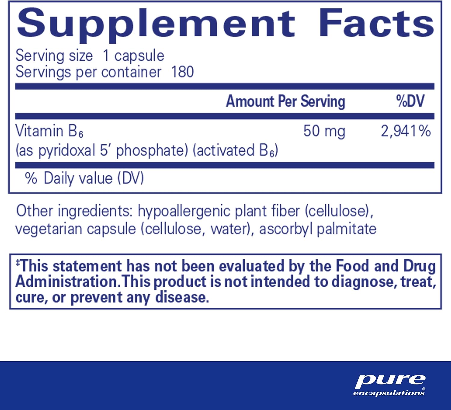Pure Encapsulations P5P 50mg Vitamin B6 Supplement - Supports Nervous System & Energy Metabolism - Ideal for Stress Relief & Hormone Balance
