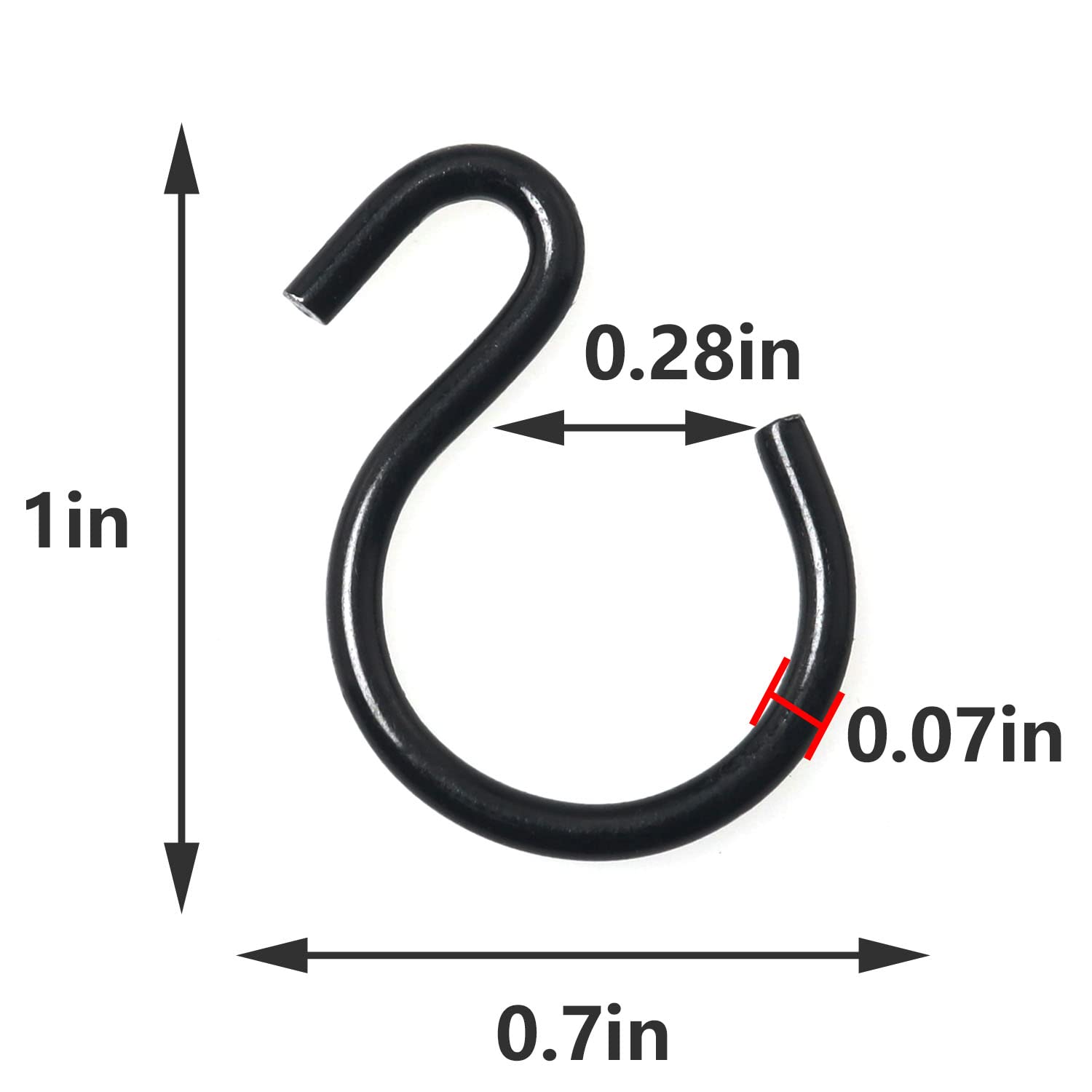 50 Pcs 1 Inch Small Black S Hooks - Mini Hanging Hooks for Jewelry, Ornaments, Keys & Home Decor - Perfect for DIY Crafts, Wall Decor & Organizing