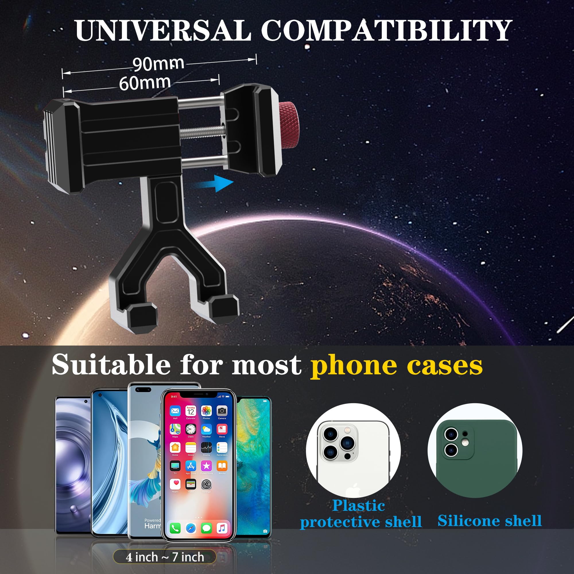 Jeep Wrangler JL & Gladiator JT (2018-2023) Aluminum Phone Mount - 360° Rotating Ball Head Vent Holder Compatible with iPhone, Android & Smartphones | Perfect for Off-Road Adventures & Daily Commutes