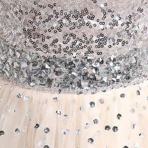 Elegant Women's Sequins Sweetheart Tulle Lace-up A-Line Long Evening Dress for Prom, Wedding, and Formal Events - Perfect for Gala, Ball, and Special Occasions