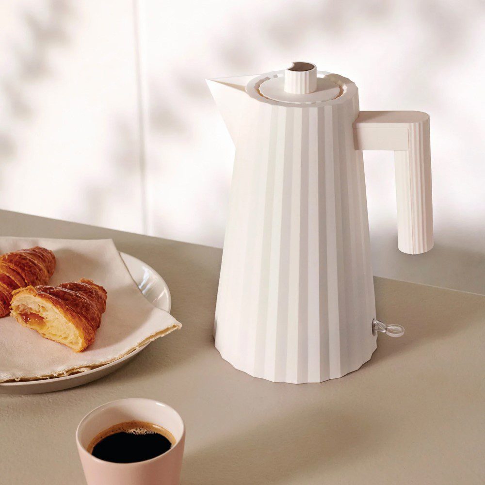 ALESSI Plisse Electric Water Kettle 1.7L - Stainless Steel Fast Boiling Tea Kettle with Auto Shut-Off & Boil-Dry Protection - Perfect for Home, Office, and Tea/Coffee Brewing